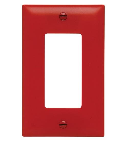 TP26-RED - TradeMaster® 1-Gang Nylon Wall Plate, 1 Decorator Opening, Red