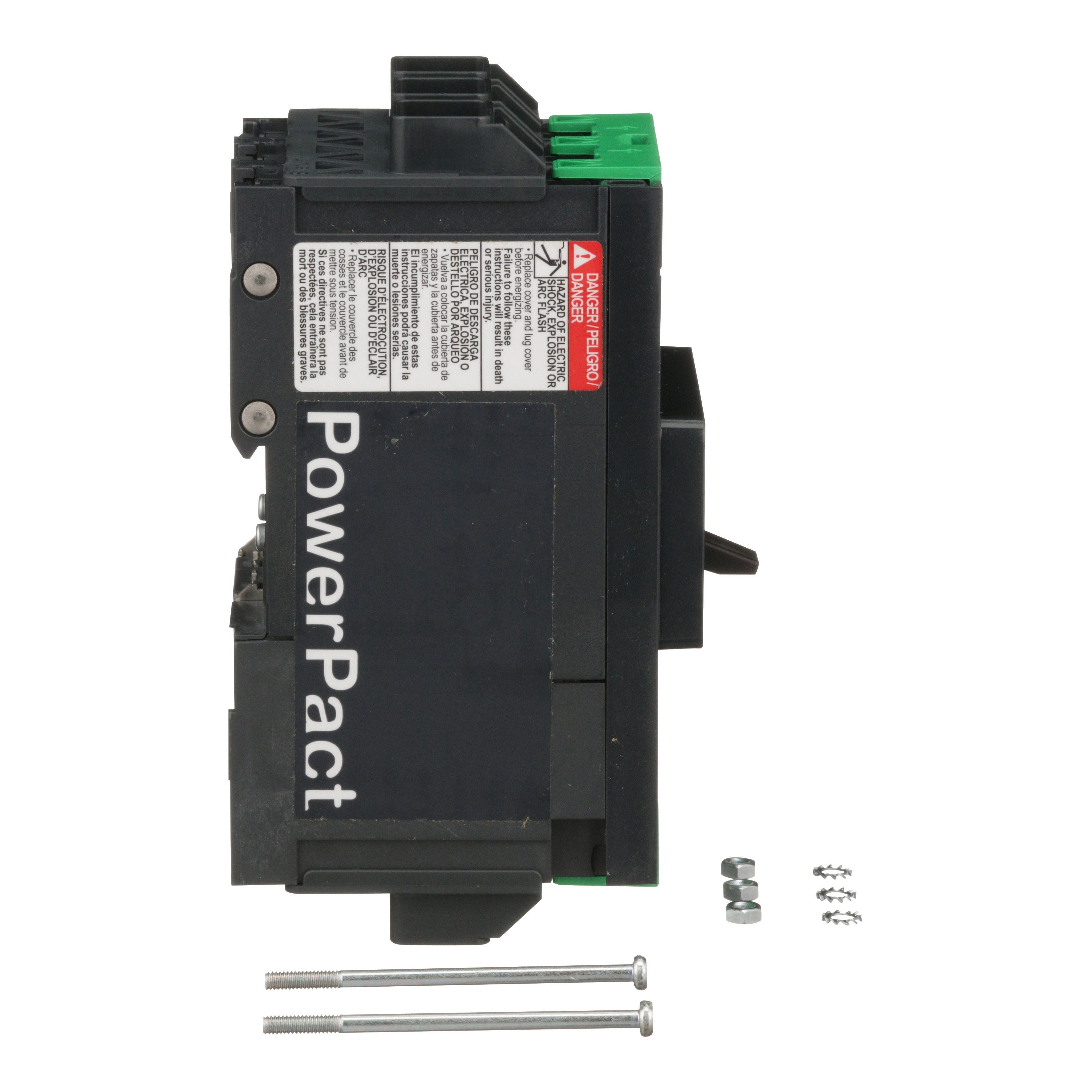 Picture of BJL36125 - Circuit breaker, PowerPacT B, 125A, 3 pole, 600Y/347VAC, 25kA, lugs, thermal magnetic, 80%