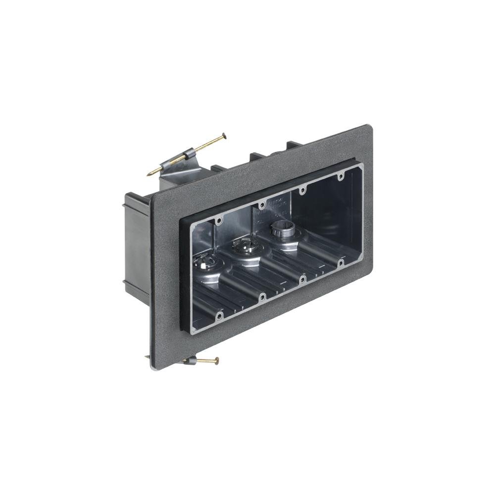 FN104F - Versatile non conductive outlet box for new construction, four gang screw on. 85.3 cu inches.