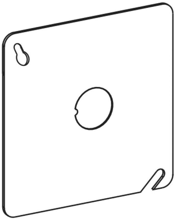 4BCK - FLAT, 4" SQUARE (4S) COVER WITH 1/2" KO