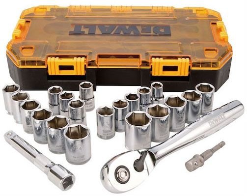 DWMT73813 - DEWALT Drive Socket Set, SAE/Metric, 1/2-Inch, 23-Piece