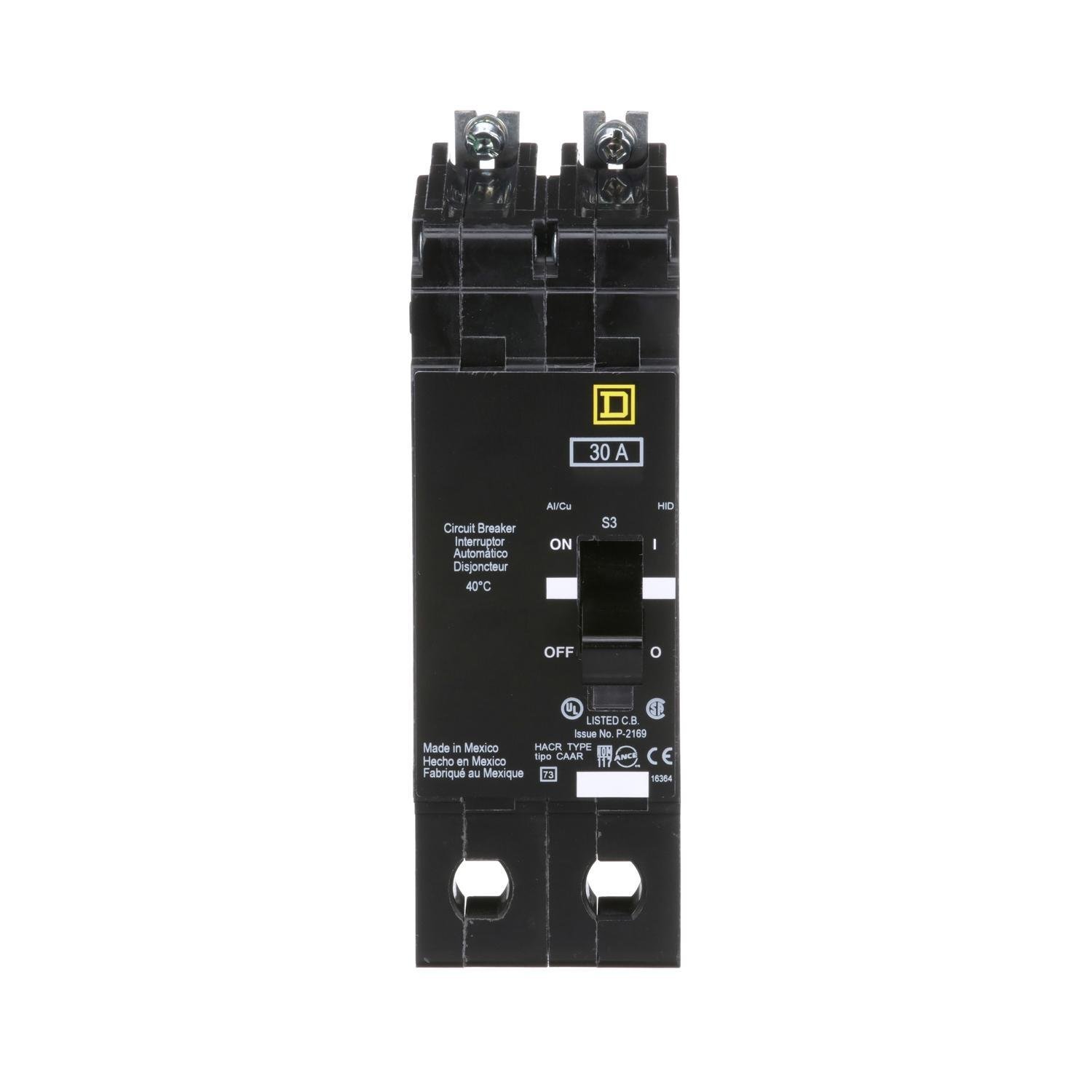 EJB24030 - Mini circuit breaker, E-Frame, 30A, 2 pole, 480Y/277VAC, 100kA max, bolt on [TAA]