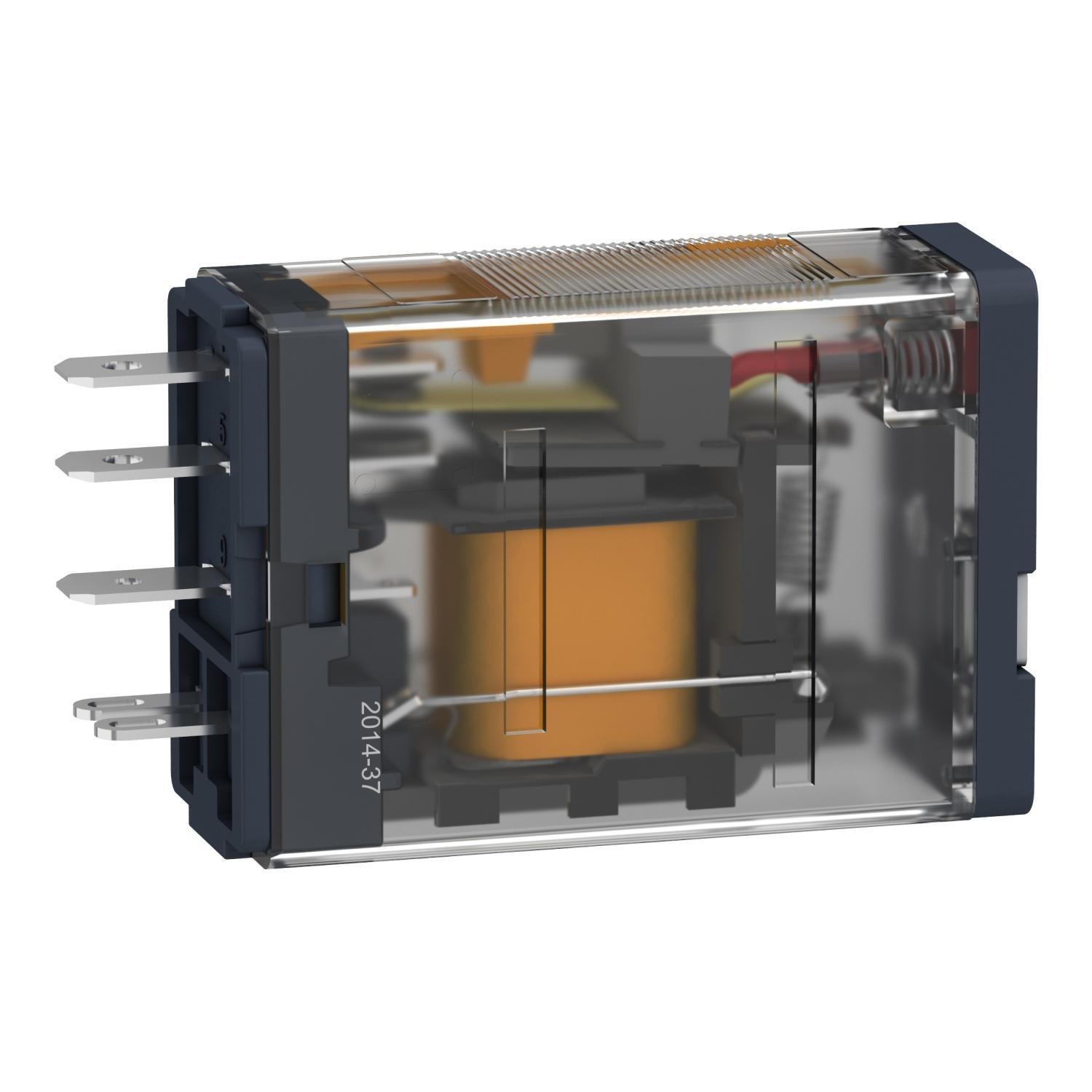 Picture of RPM12JD - plug-in relay, Harmony electromechanical relays, 15A, 1CO, with LED, lockable test button, 12V DC