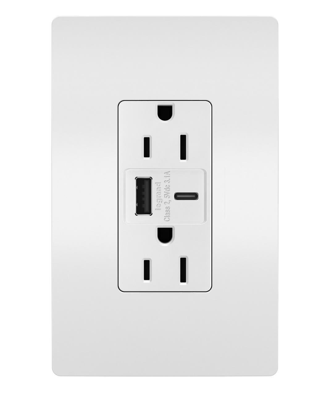 Picture of R26USBACW - Tamper Resistant USB/Receptacle, White