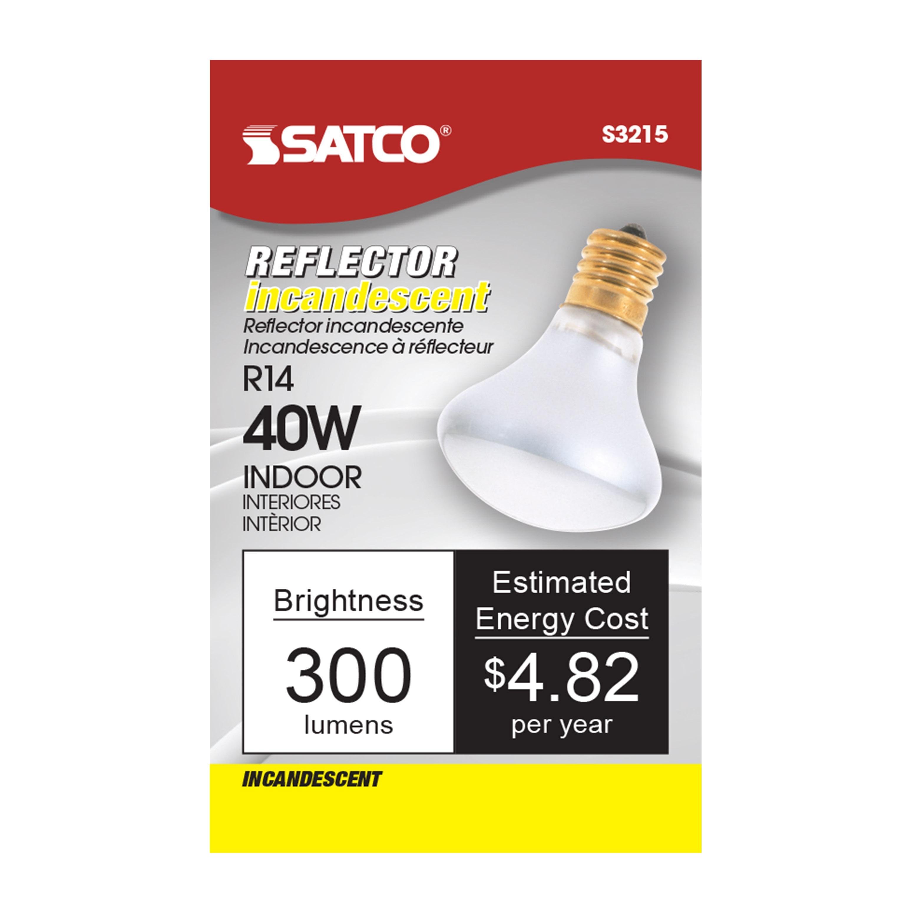 Picture of S3215 - 40 Watt R14 Incandescent - Clear - 1500 Average rated hours - 300 Lumens - Intermediate base - 120 Volt