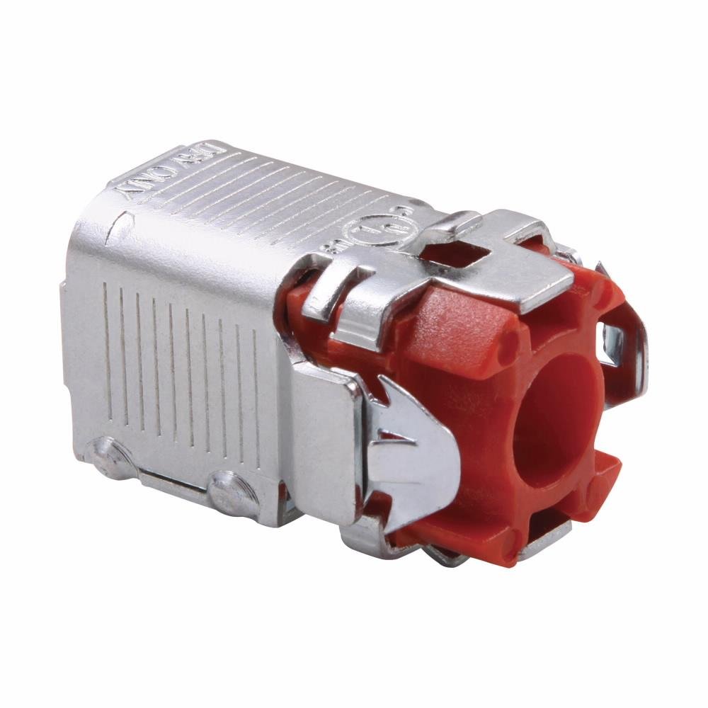 38MCQS - Eaton Crouse-Hinds series Quick-Lok Pro connector, AC/MC and FMC, Single, Steel, 3/8"