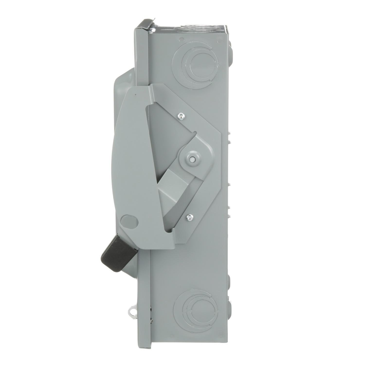 Picture of D223N - Safety switch, general duty, fusible, 100A, 2 pole, 30hp, 240VAC, NEMA 1, neutral factory installed