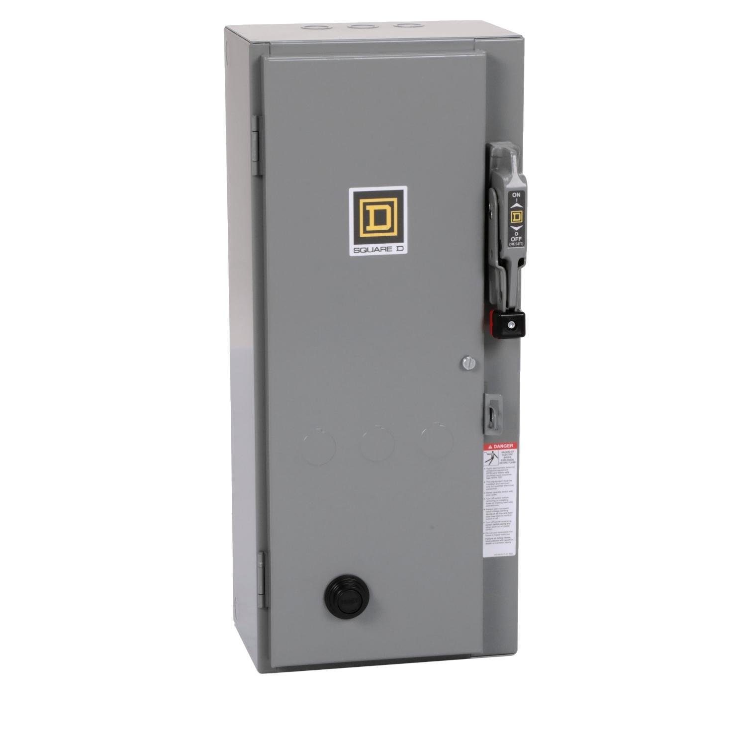 8538SBG13V02S - NEMA combination starter, Type S, 30A fusible disconnect, Size 0, 18A, 5HP at 600VAC, 3 phase, 3 pole, 120VAC coil, NEMA 1 [TAA]