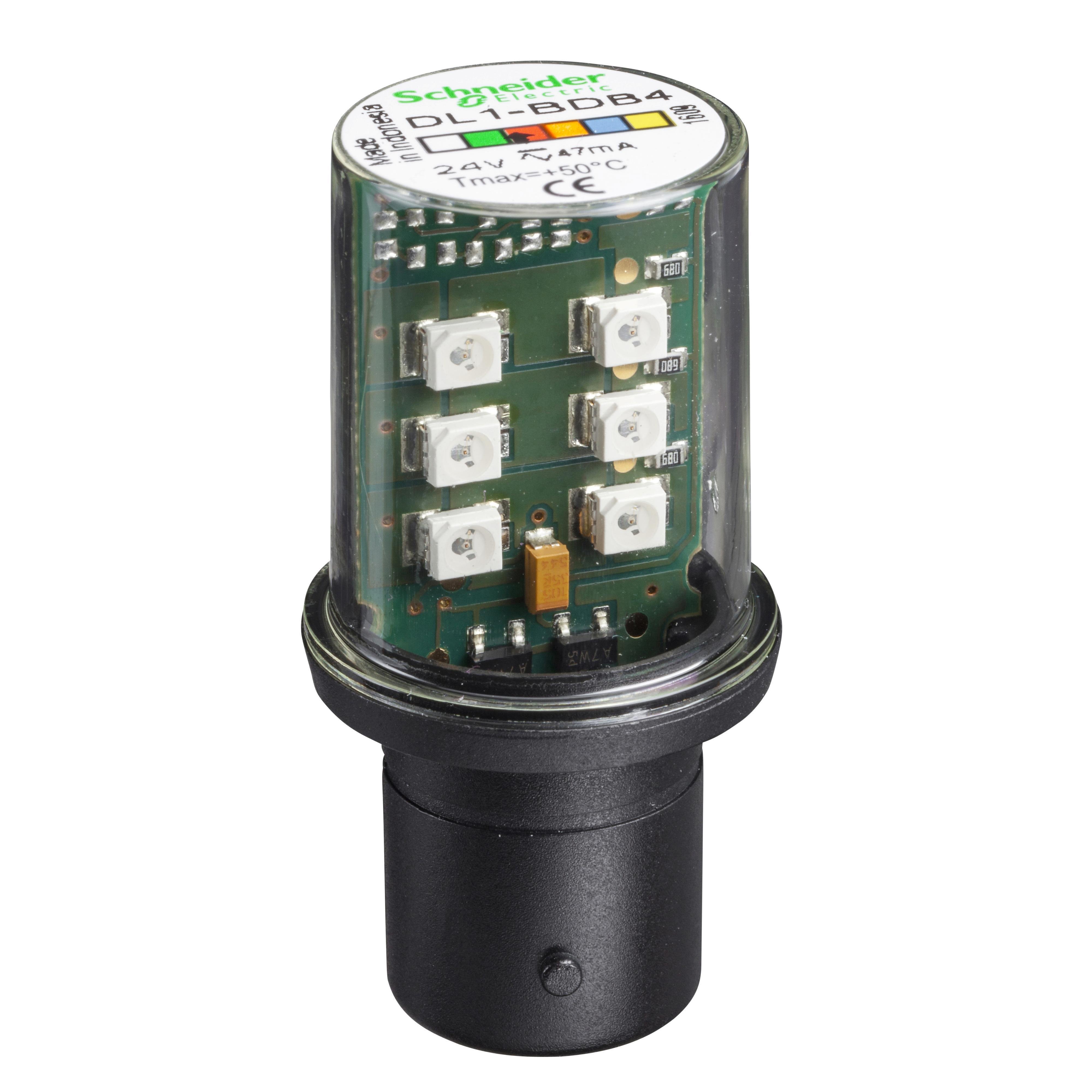 DL1BDB4 - LED bulb, Harmony XVB, BA 15d, red, steady light, 24V AC/DC