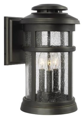 OL14302ANBZ - Generation Lighting Newport Medium Lantern Antique Bronze Finish With Clear Seeded Glass Shade (OL14302ANBZ)
