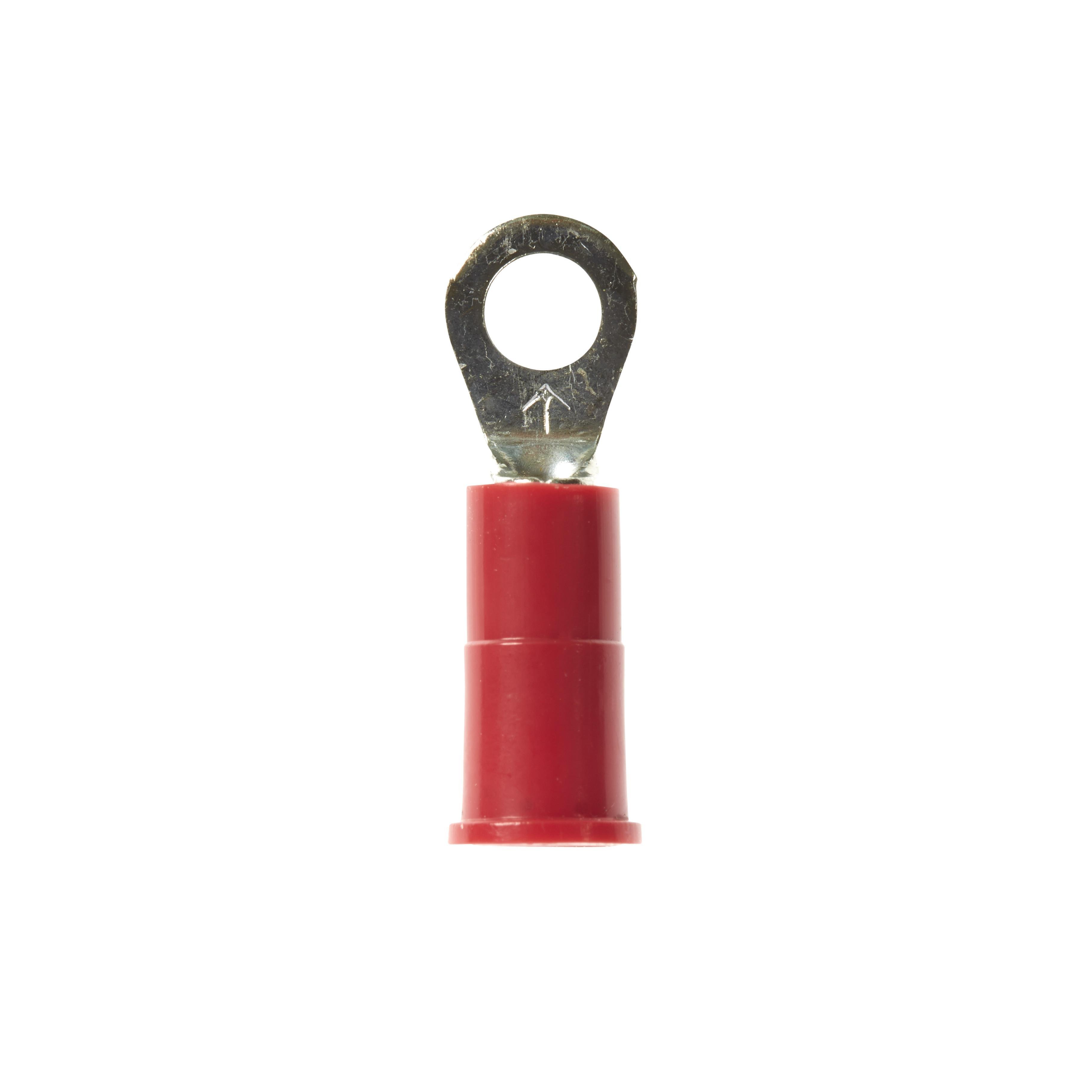 RV18-8Q - 3M™ Highland™ Vinyl Insulated Ring Terminal RV18-8Q, AWG 22-18,standard-style ring tongue fits around the stud, 25/bag