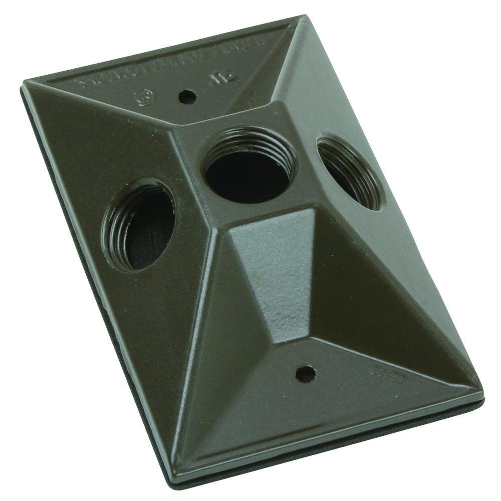 WPB13-BR - Outdoor Lamp Cluster Cover for Single Gang Box, Bronze