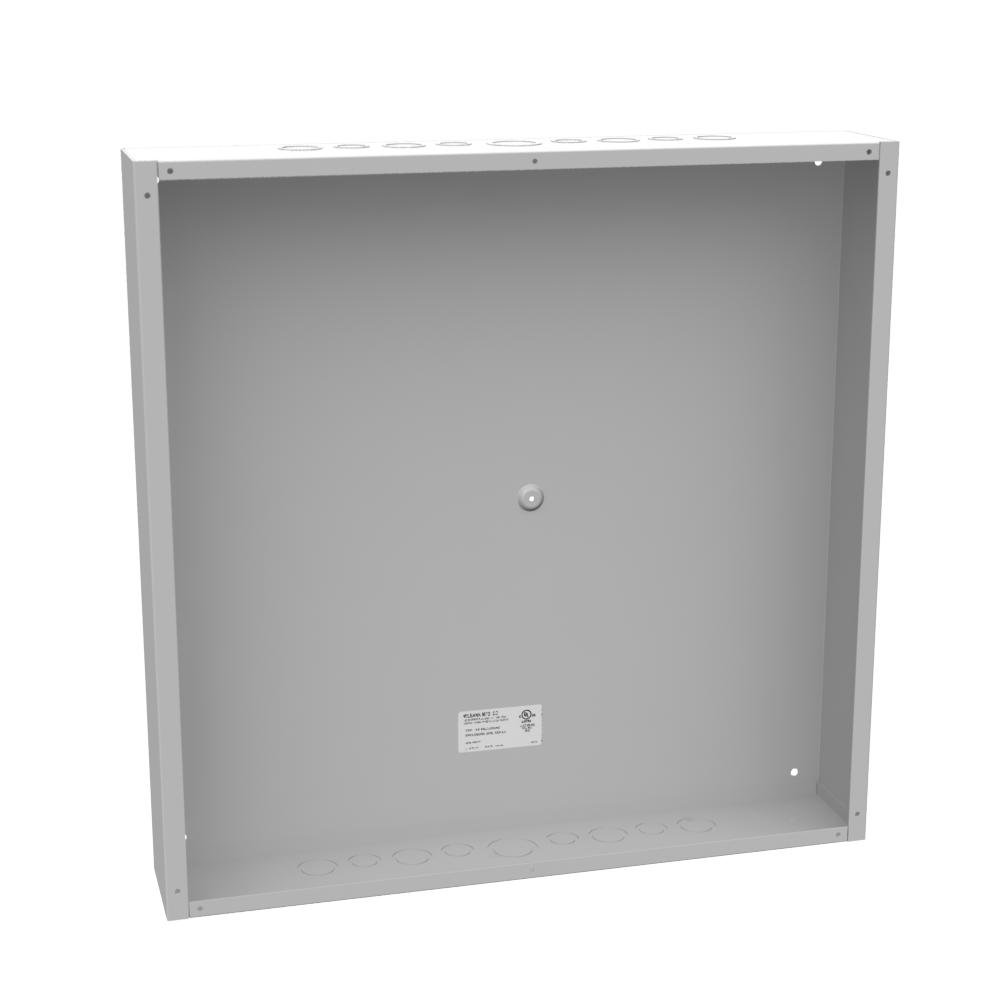 24244-SC1 - 24X4X24 Screw Cover Type 1 UL Listed Steel Knockouts ANSI 61 Gray Cover With Teardrop Slots Mounting Holes In Back