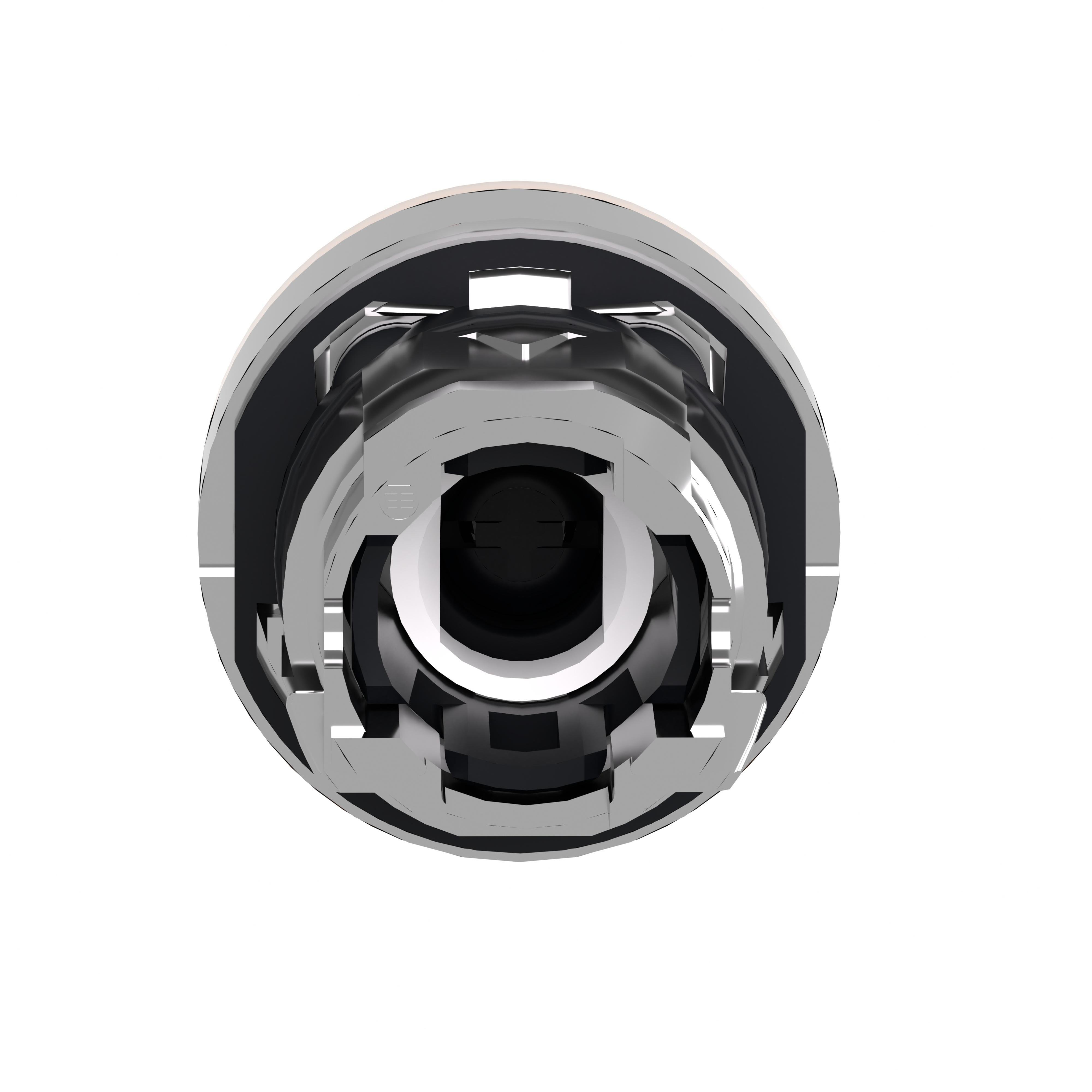 Picture of ZB4BW353 - Head for illuminated push button, Harmony XB4, metal, orange flush, 22mm, universal LED, spring return, plan lens