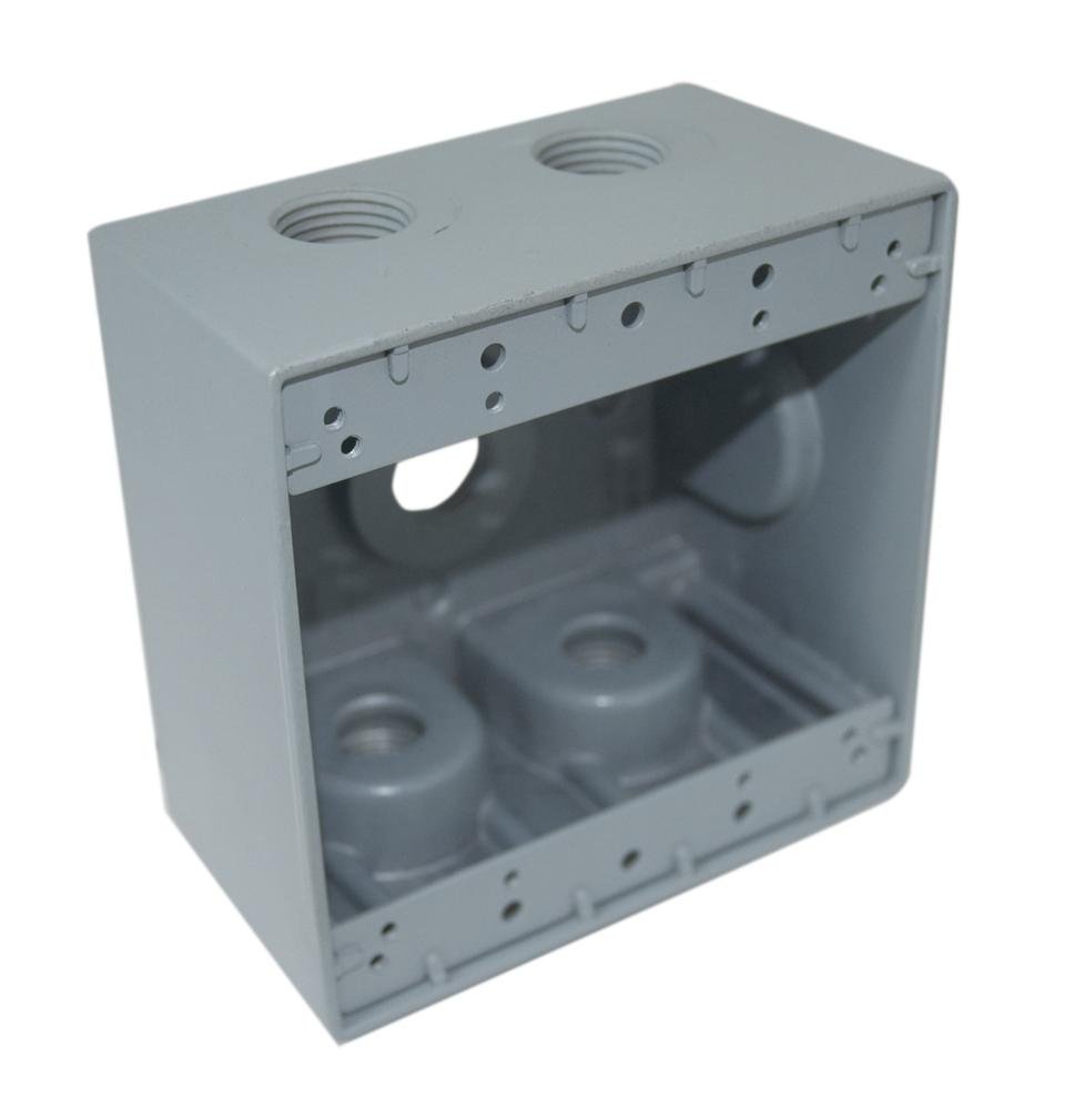 WDB2575 - 3/4" 5 Hole, Deep, Double Gang Weatherproof Box