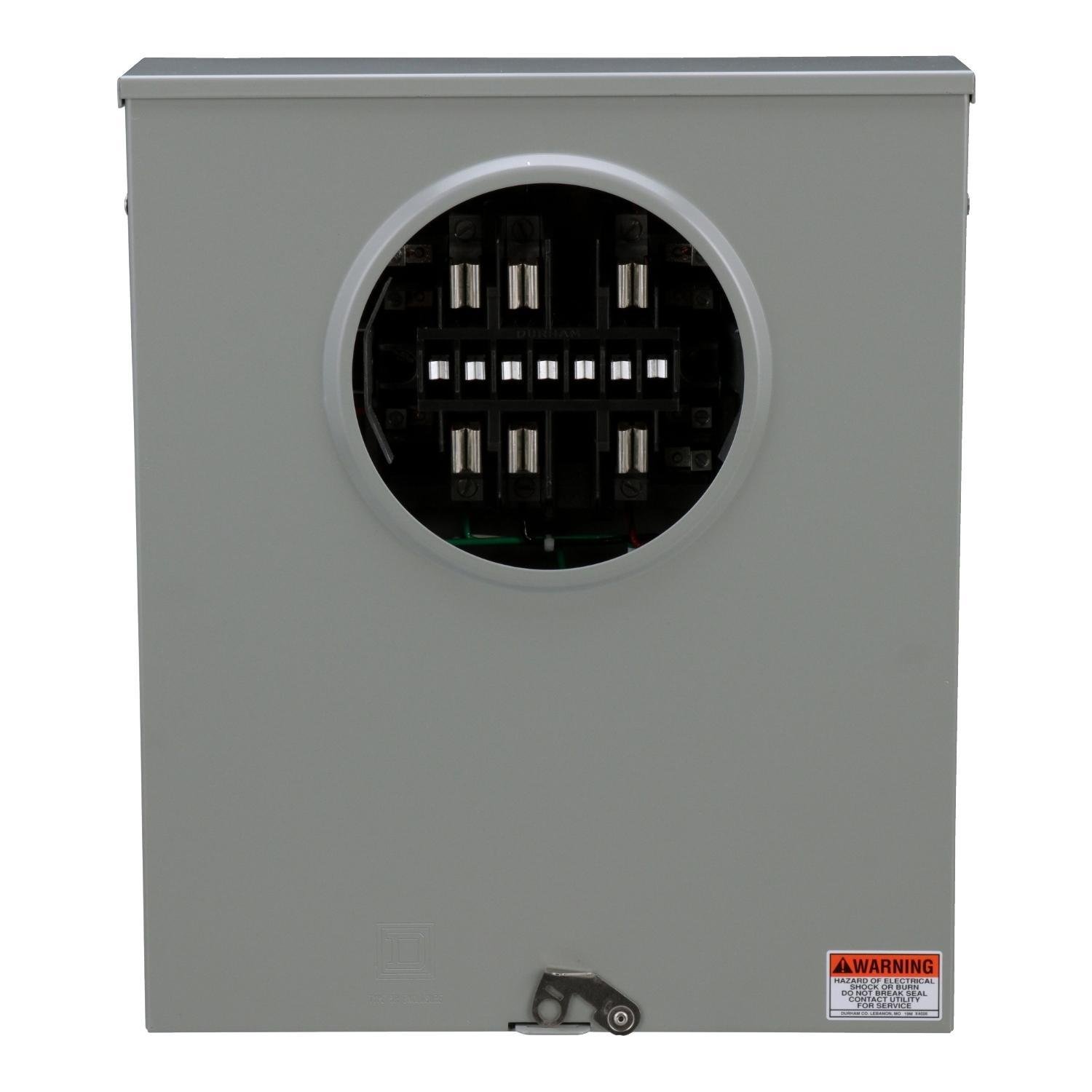 1007003C - Meter socket, ringless, 3 phase, 4 wire, 20A, 13 jaws, 600VAC max, solid top, no bypass, no jaw release