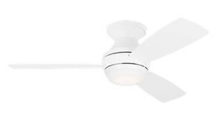 3IKR44RZWD - Ikon 44 in. Integrated LED Indoor Matte White Hugger Ceiling Fan