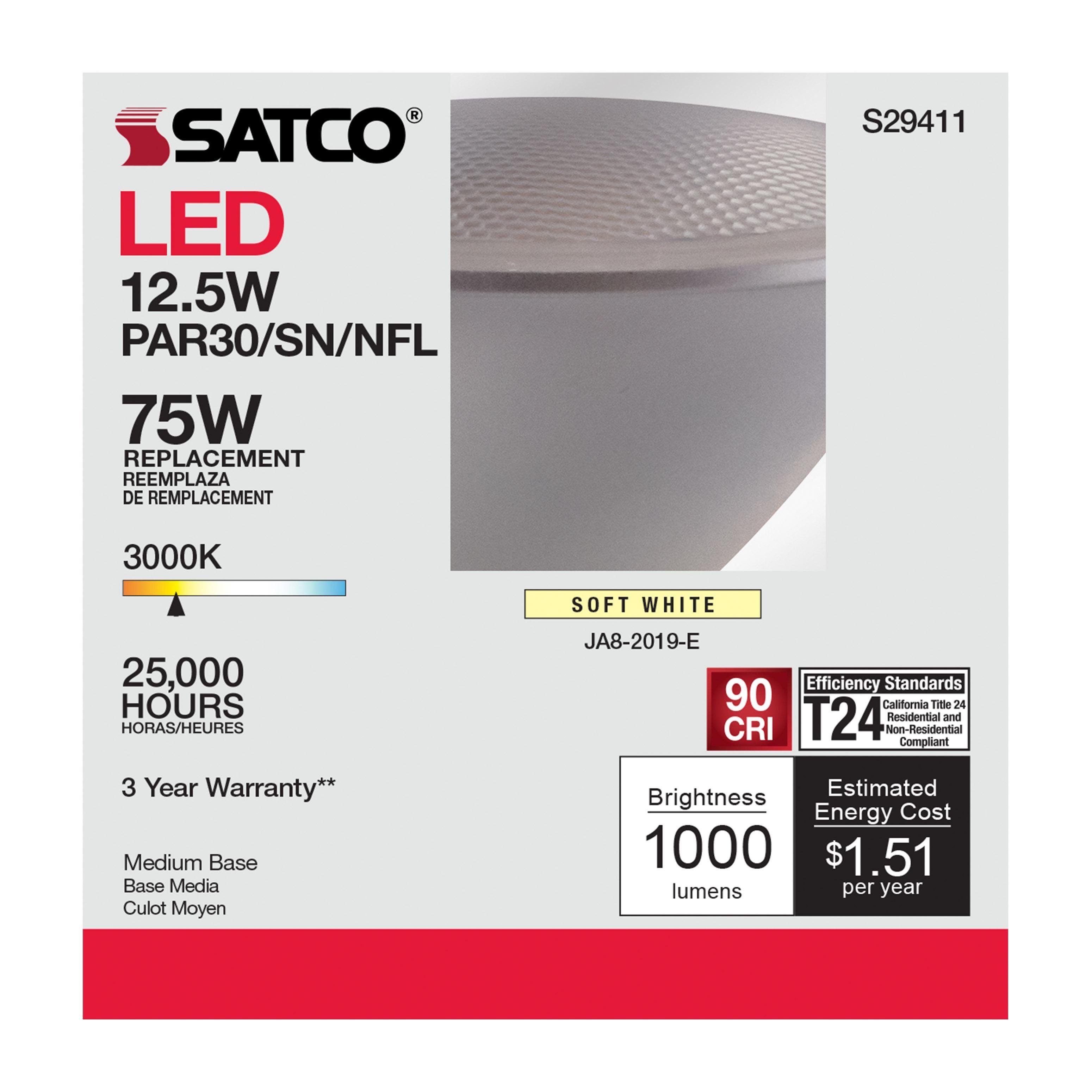 Picture of S29411 - 12.5 Watt - PAR30SN LED - 3000K - 25 deg. Beam Angle - Medium base - 120 Volt