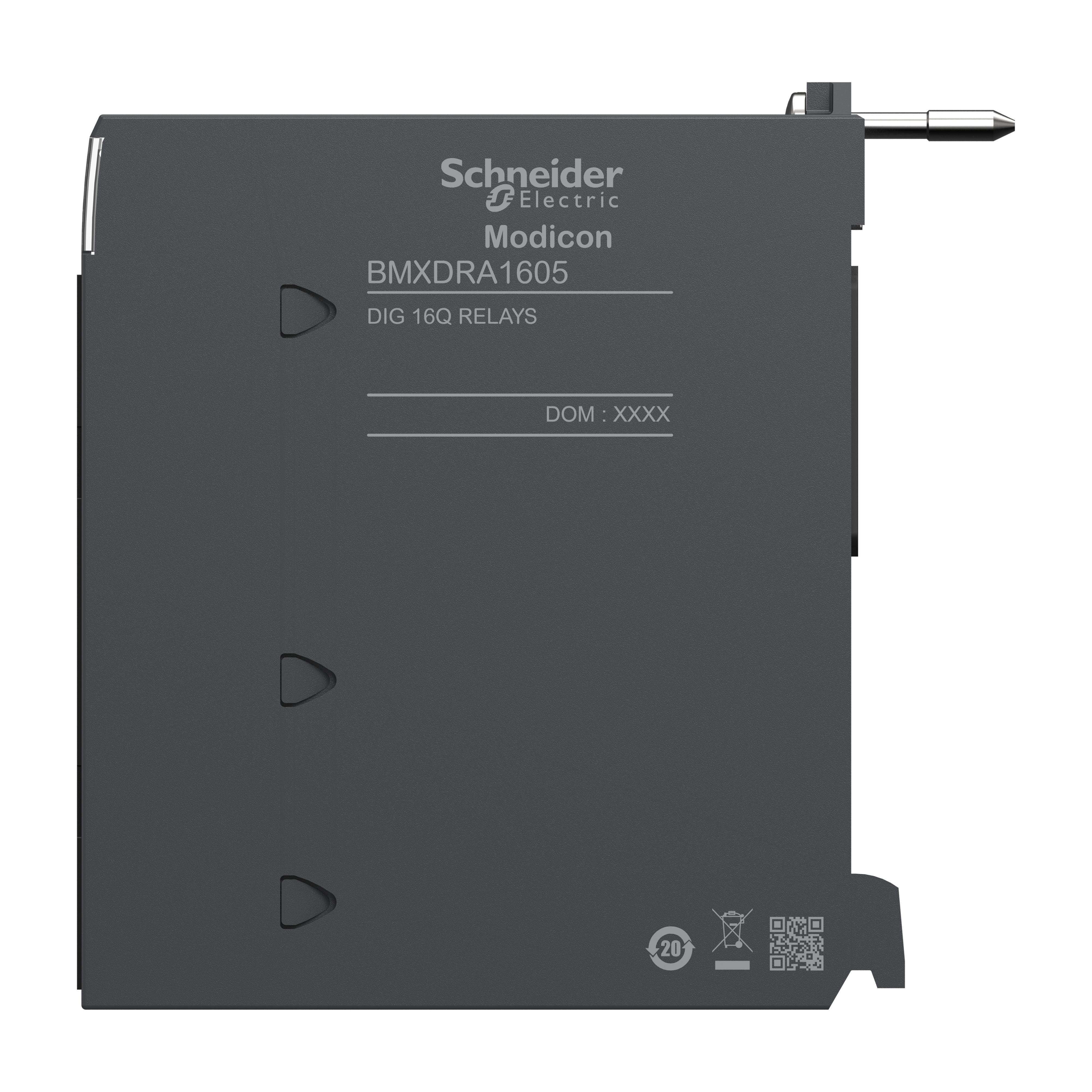 Picture of BMXDRA1605 - discrete output module, Modicon X80, 16 NO relay outputs, 24 to 240V AC, 24 to 48V DC
