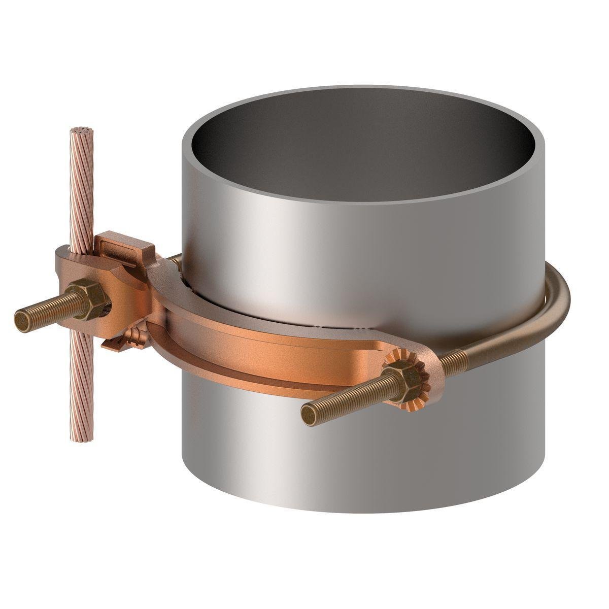 Picture of GAR3905BU - Mechanical Grounding Connector, Conductor to Water Pipe, 4-4/0 AWG, 4"-5" Pipe, 3/8" Stud