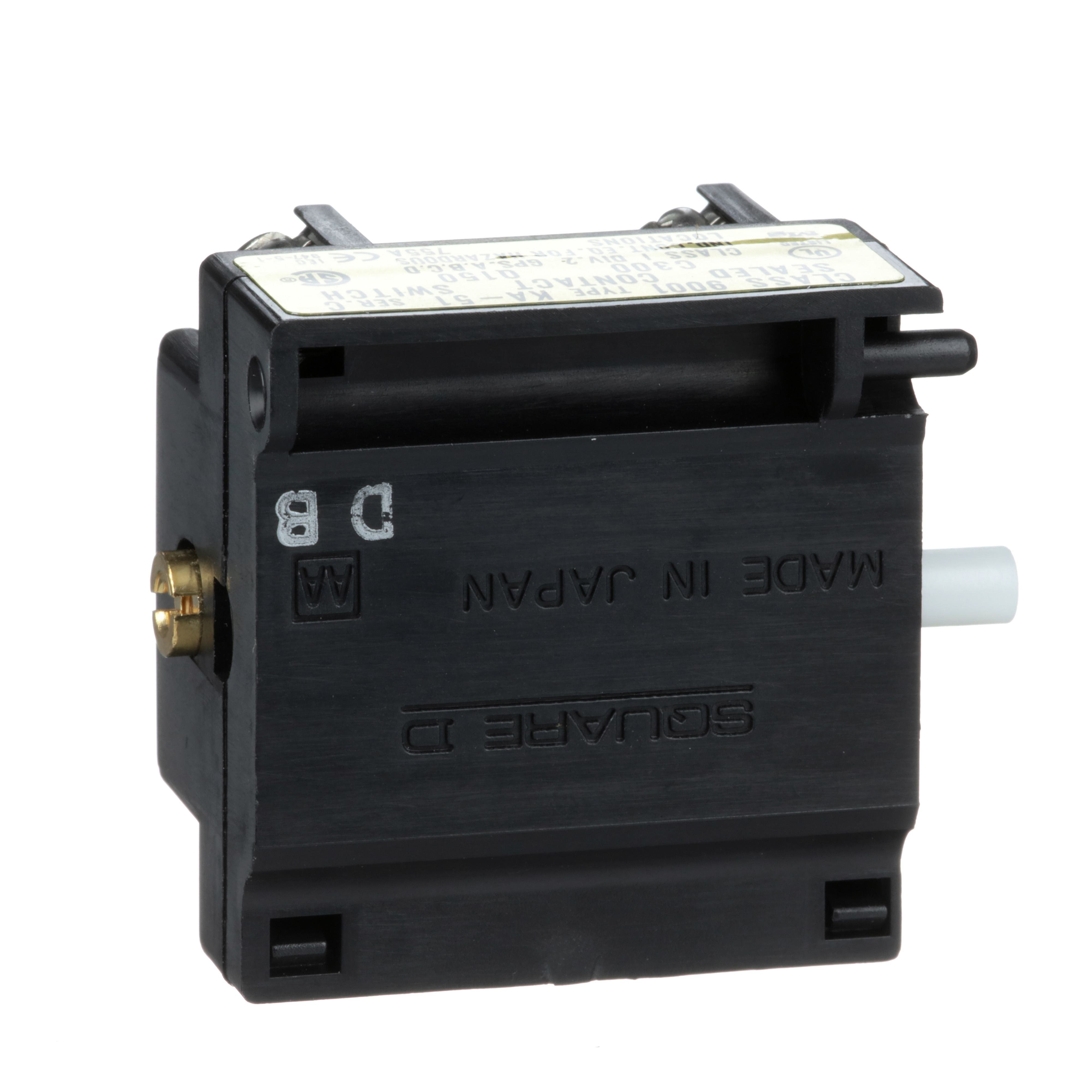 9001KA51 - 30mm Push Button, Types K, SK or KX, power reed contact block, 1 NO and 1 NC