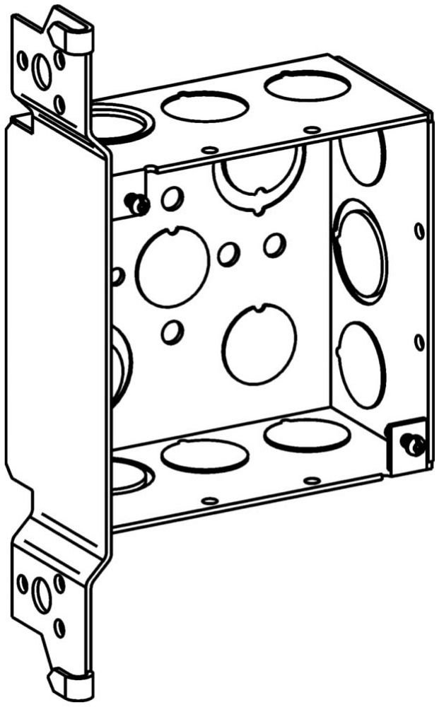 4SDB-MKO-WB - 2-1/8" DEEP, 4" SQUARE (4S) DEEP BOX WELDED WITH MKO & WB BRACKET
