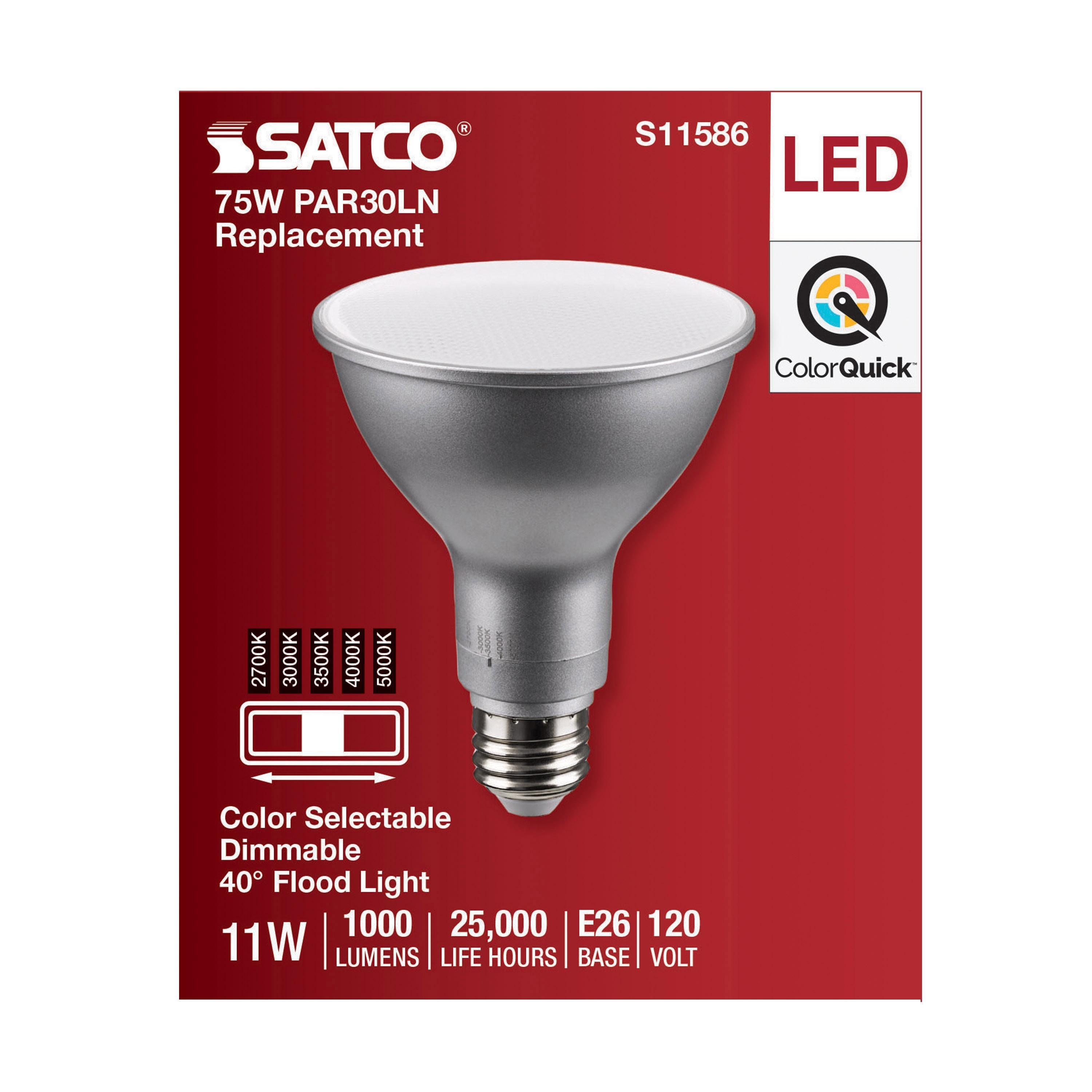Picture of S11586 - 11 Watt PAR30LN LED - Medium Base - Silver Finish - CCT Selectable - 120 Volt - 40 Degree Beam Angle