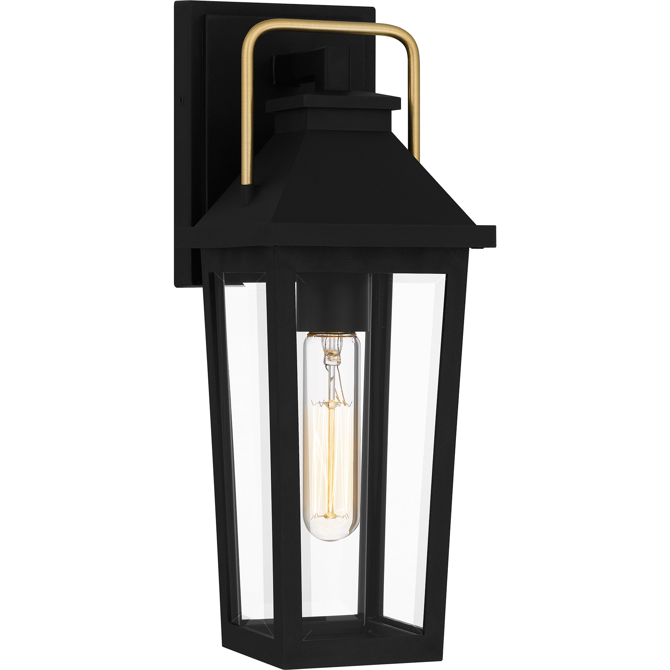 QUO BUK8405MBK, Buckley 1 Light 15" Matte Black Outdoor Wall Lantern