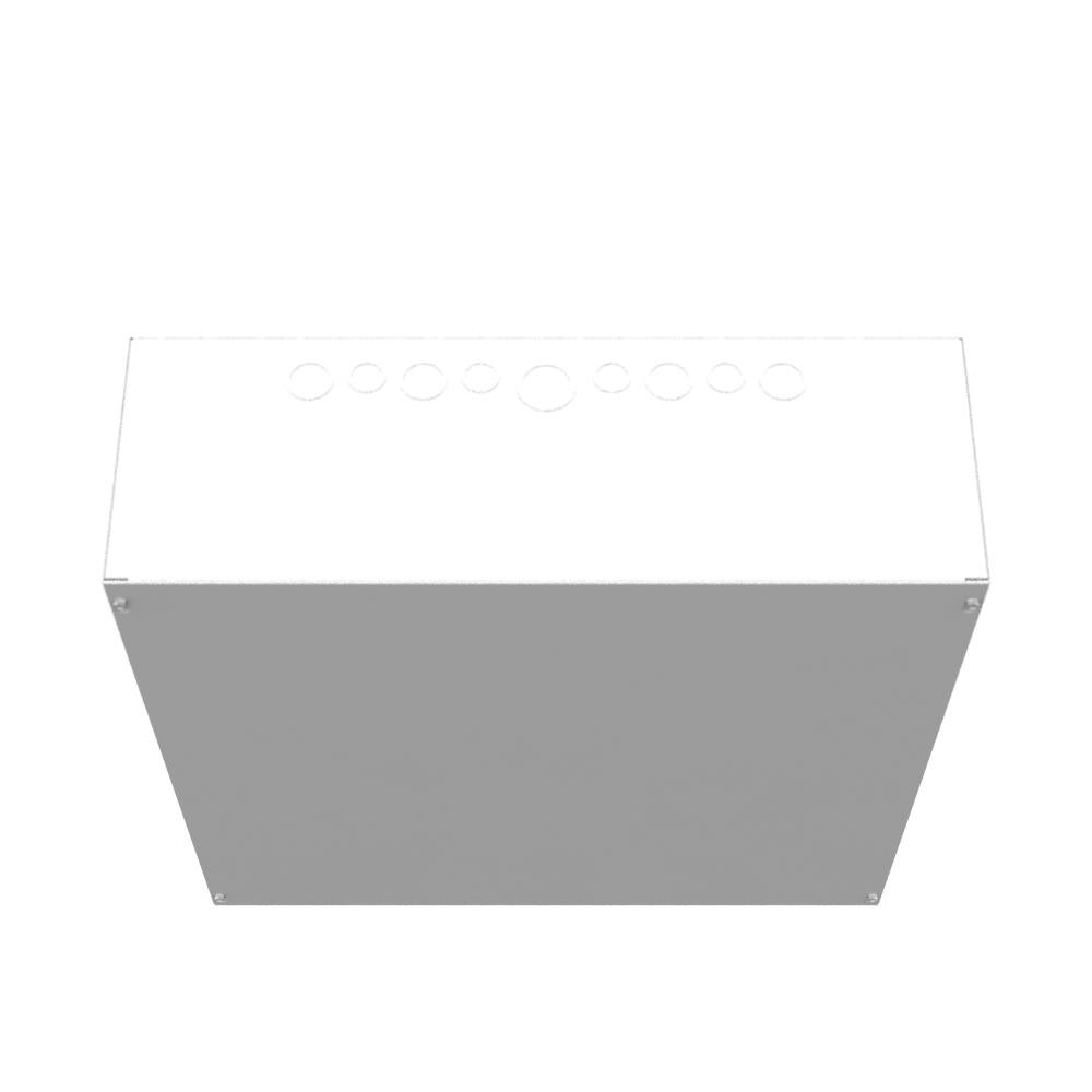 Picture of 24248-SC1 - 24X8x24 Screw Cover Type 1 UL Listed Steel Knockouts ANSI 61 Gray Cover With Teardrop Slots Mounting Holes In Back