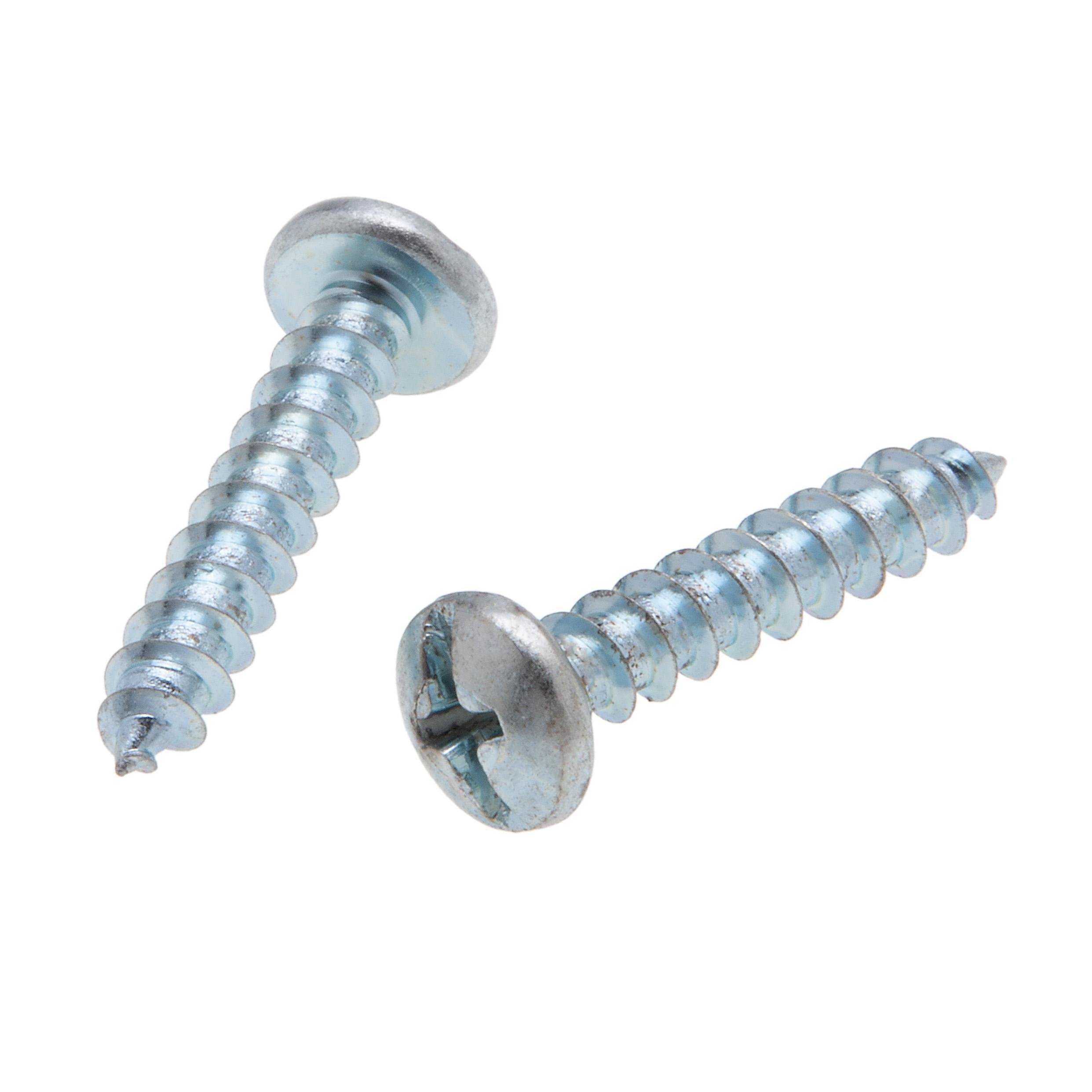 10 x 2 in. Pan Head Phillips Sharp Point Tapping Screws - Steel Zinc - 100qty