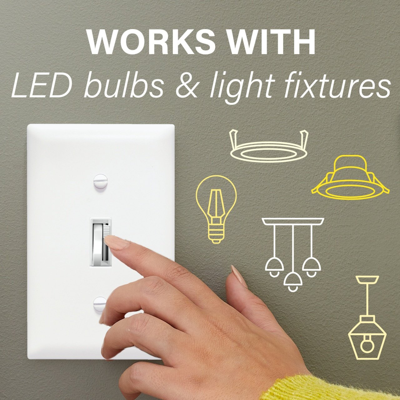 Picture of TSDL153PLA - Trademaster Toggle Slide LED Advanced Dimmer, Light Almond