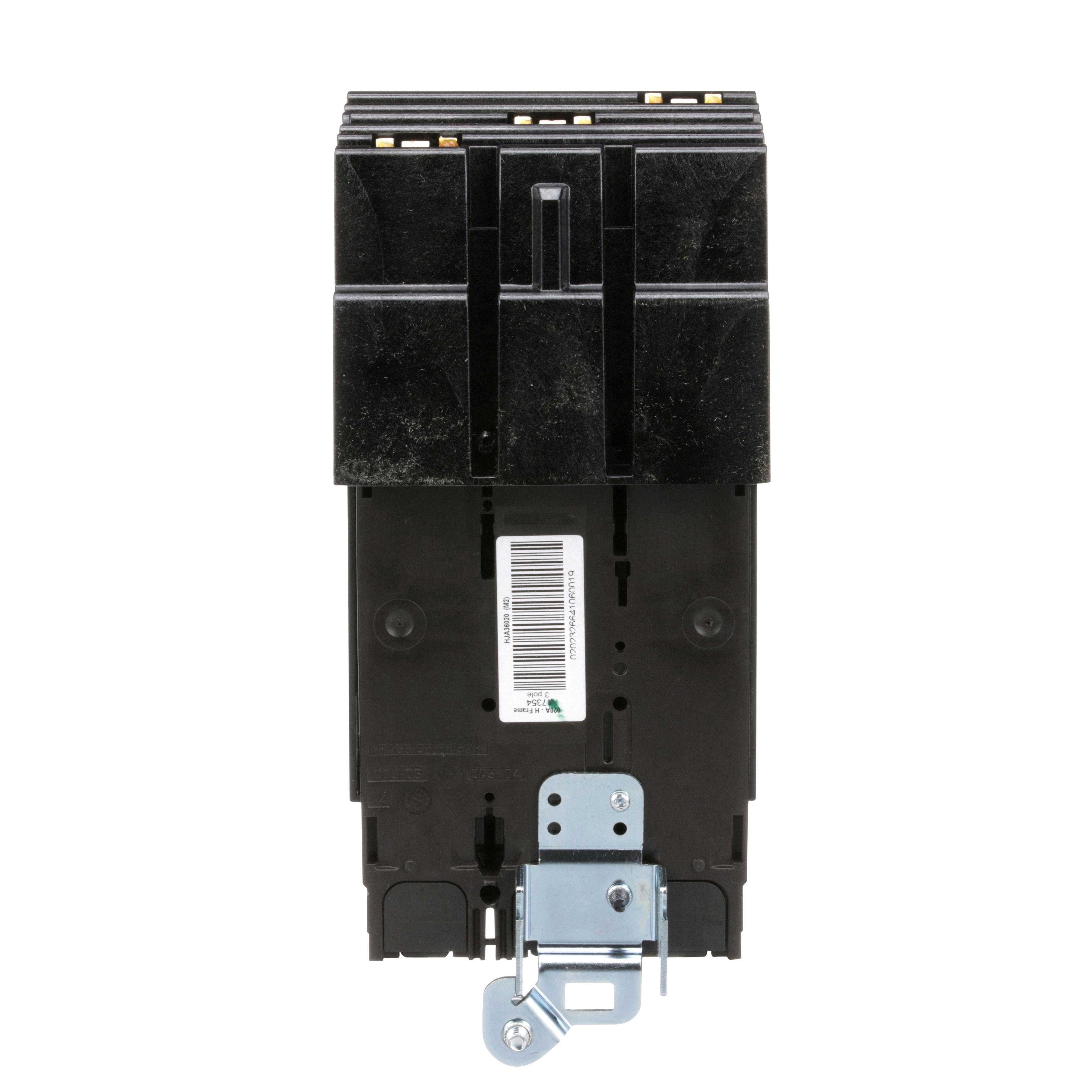 Picture of HJA36020 - Circuit breaker, PowerPacT H, 20A, 3 pole, 600VAC, 25kA, I-Line, thermal magnetic, 80%, ABC