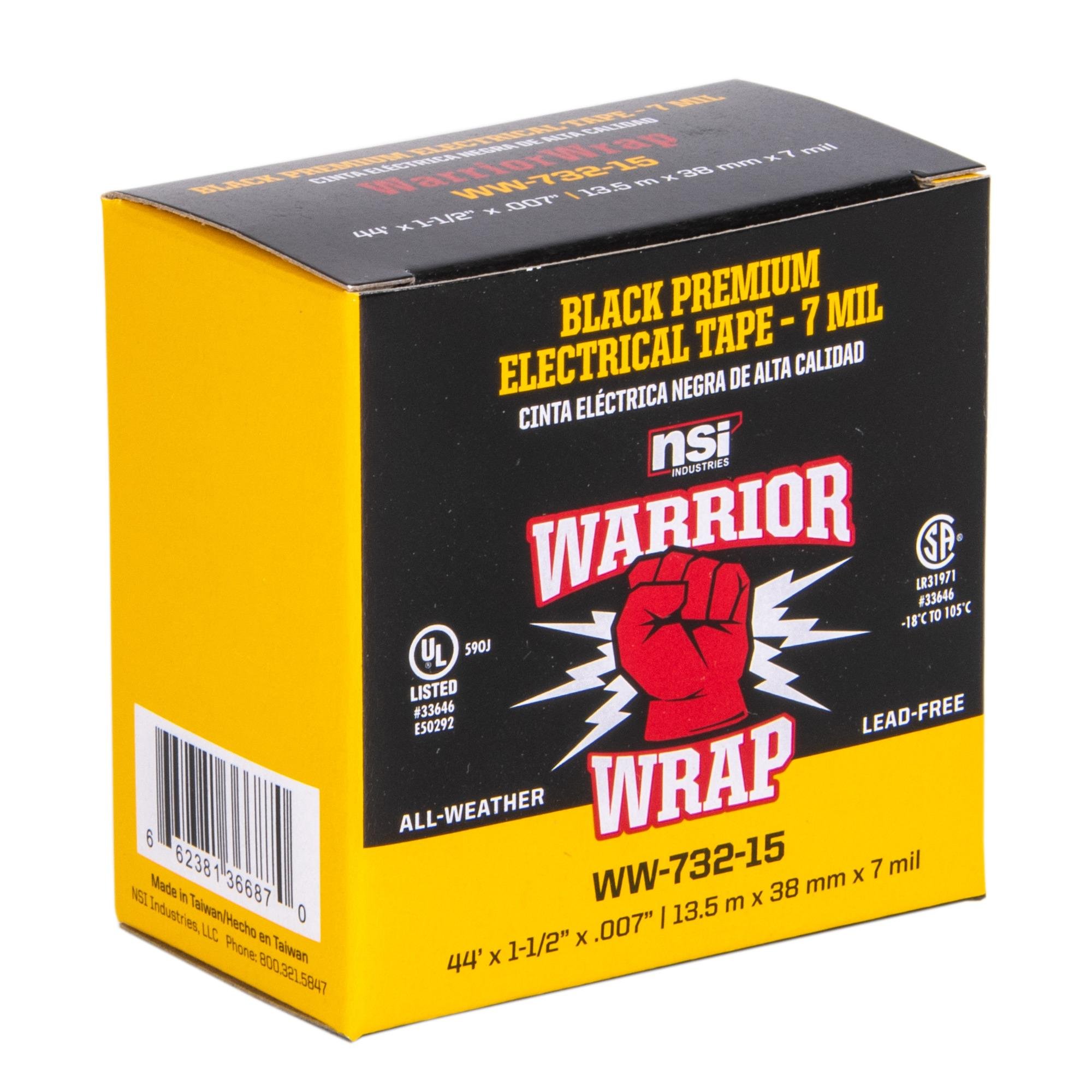 Picture of WW-732-15 - Professional Plus Black Vinyl Electrical Tape, 7mil, 1.5in Wide, 44ft Long