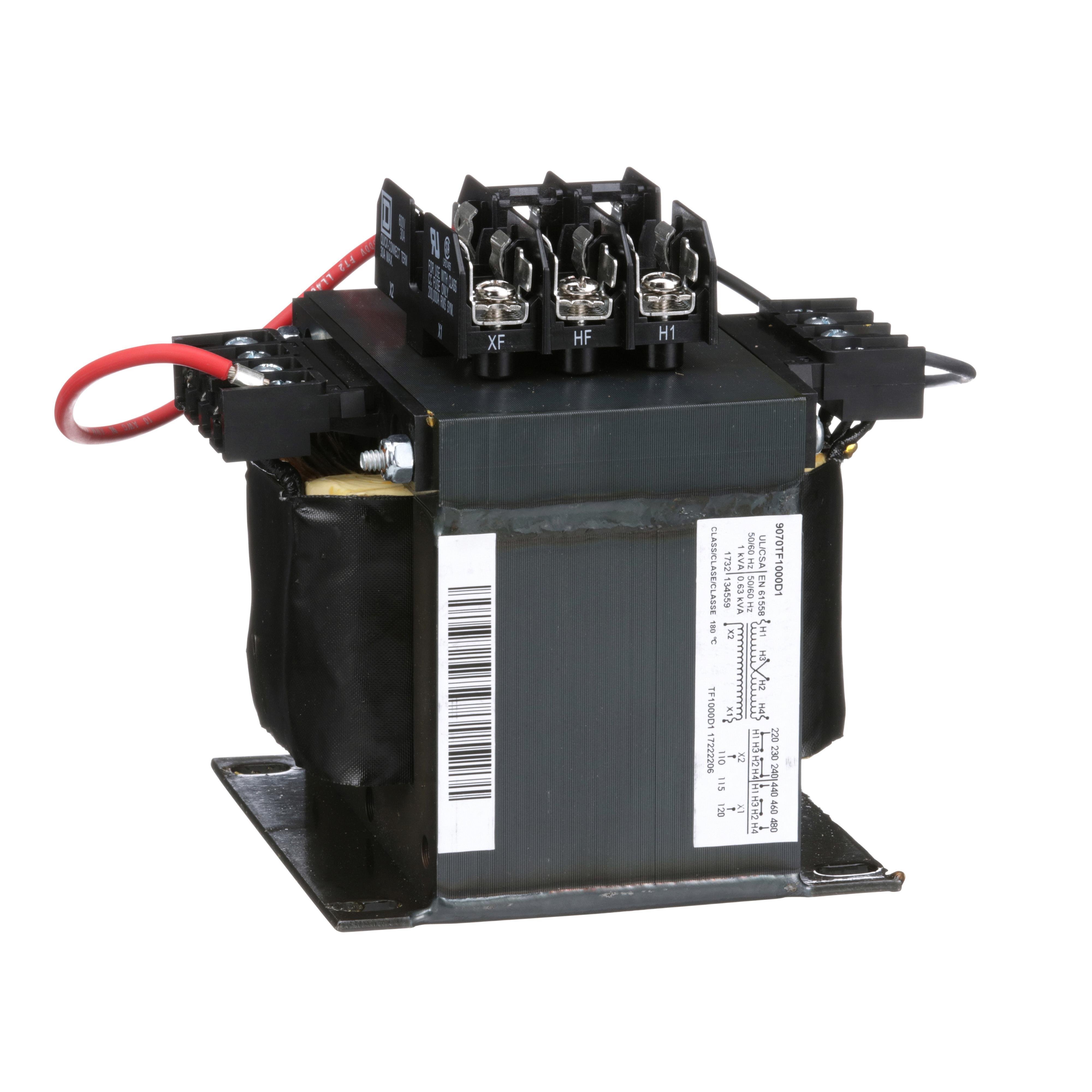 9070TF1000D1 - Industrial control transformer, Type TF, 1 phase, 1000VA, 240x480V primary, 120V secondary, 50/60Hz