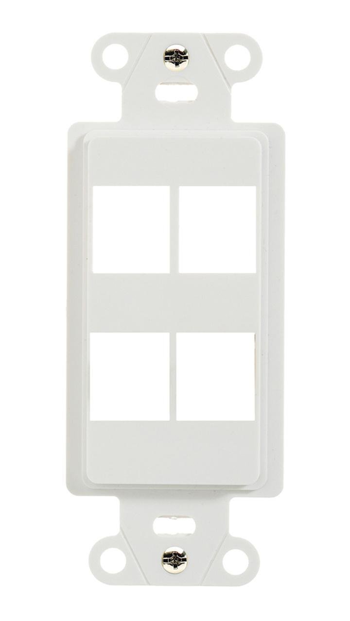 WP3414-WH - 4-Port Decorator Outlet Strap, White