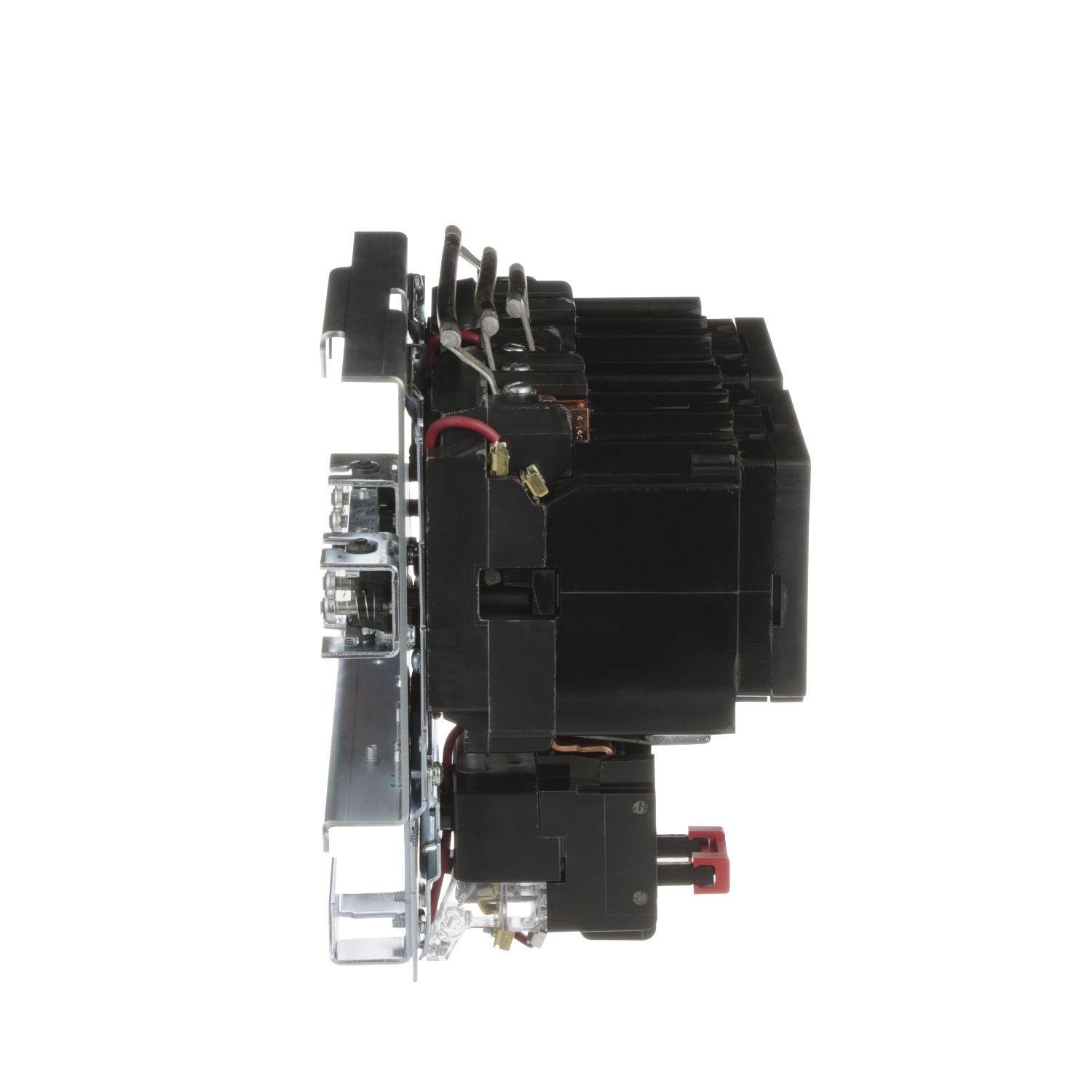 Picture of 8736SDO2V02S - NEMA starter, Type S, reversing, horizontal, Size 2, 45A, 25HP at 575VAC, 5kA SSCR, 3 phase, 3 pole, melting alloy overload, 120VAC coil, open [TAA]