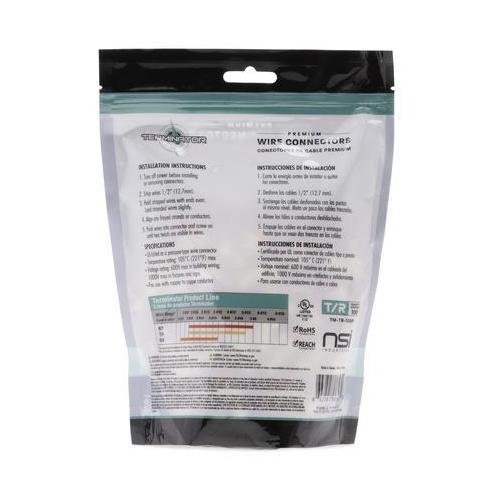 Picture of TM-TR-100P - Premium Wire Connectors in Tan & Red rated for 18-12 AWG |100 Pack