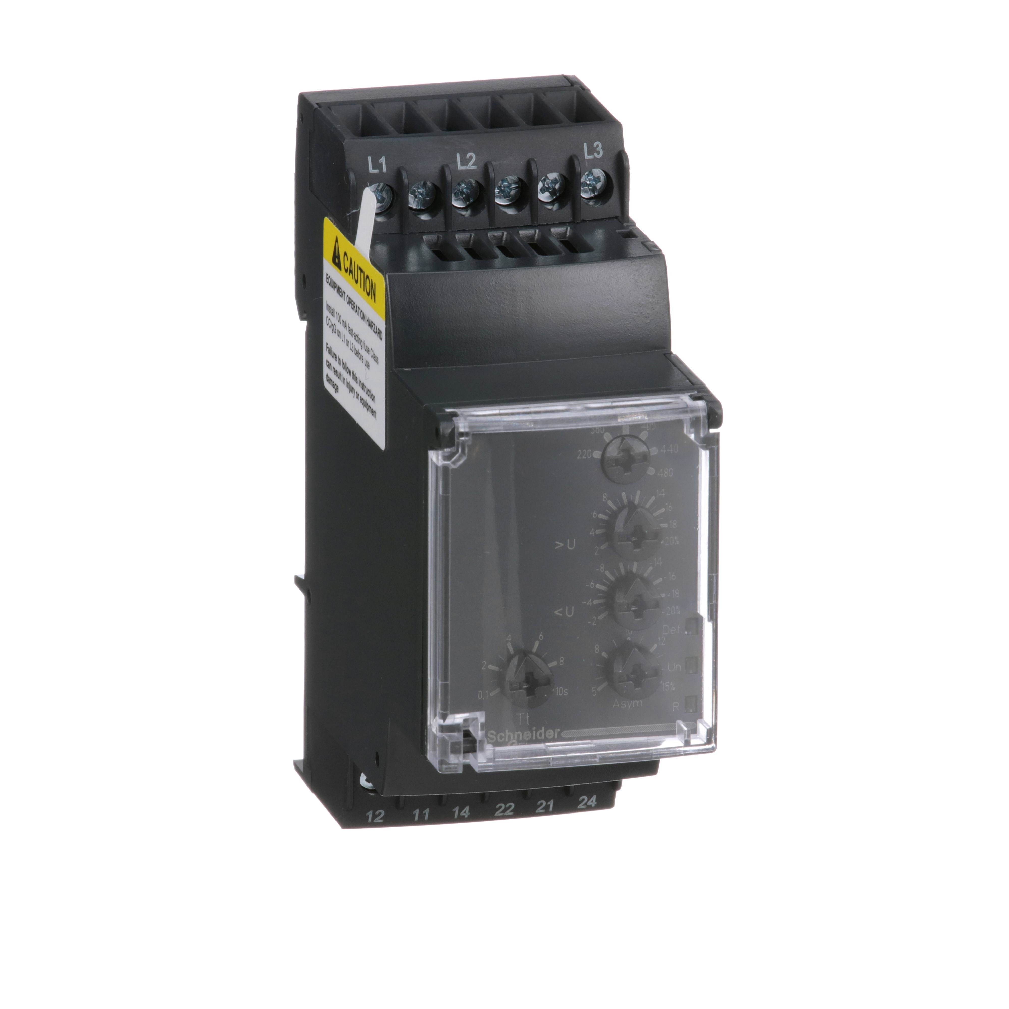 RM35TF30 - Harmony, 3 phase supply control relay, range 220 to 480 VAC, sequence, phase failure, phase imbalance, voltage