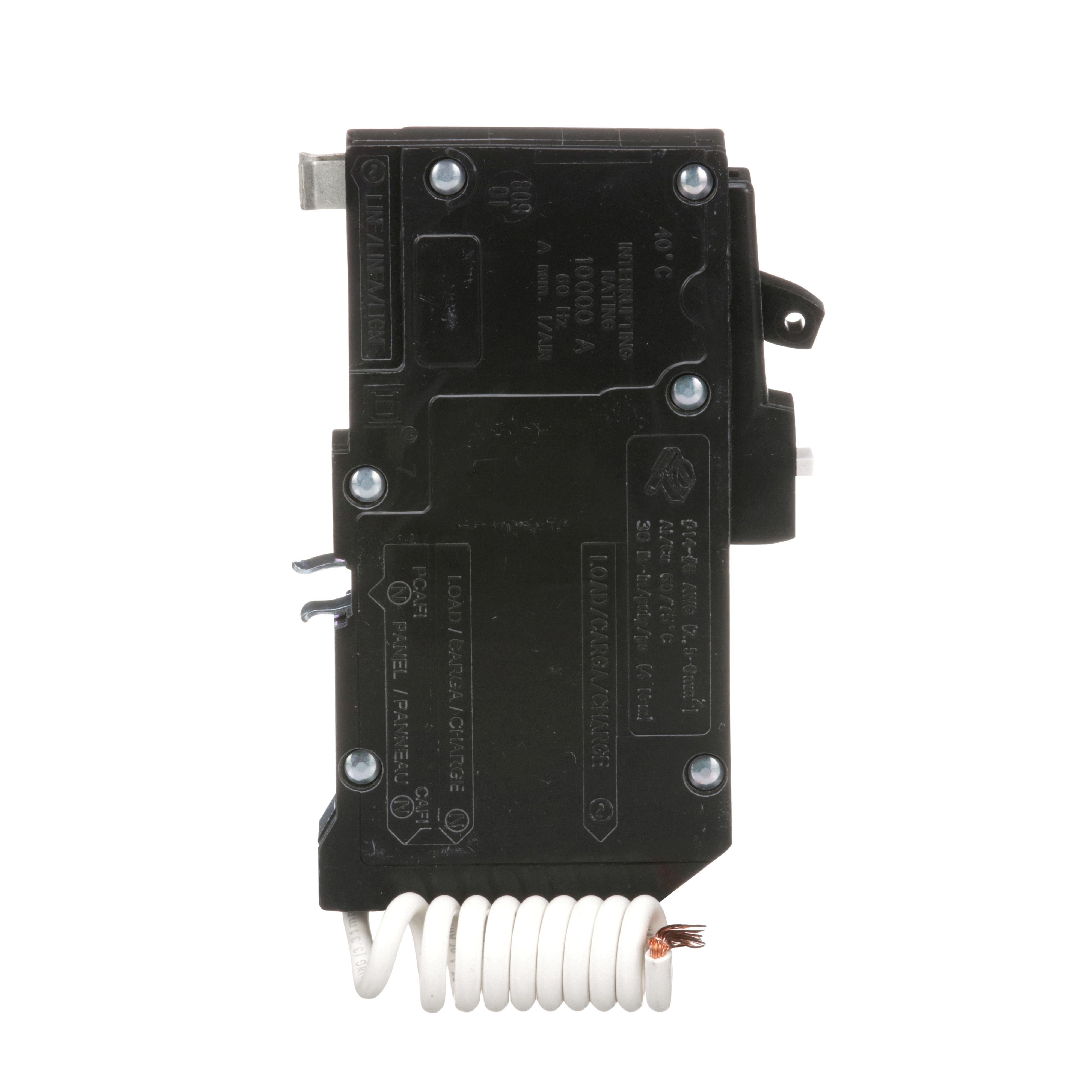 QO115CAFI - [TAA] Mini circuit breaker, QO, 15A, 1 pole, 120VAC, 10kA, plug in, combo ARC fault, pigtail