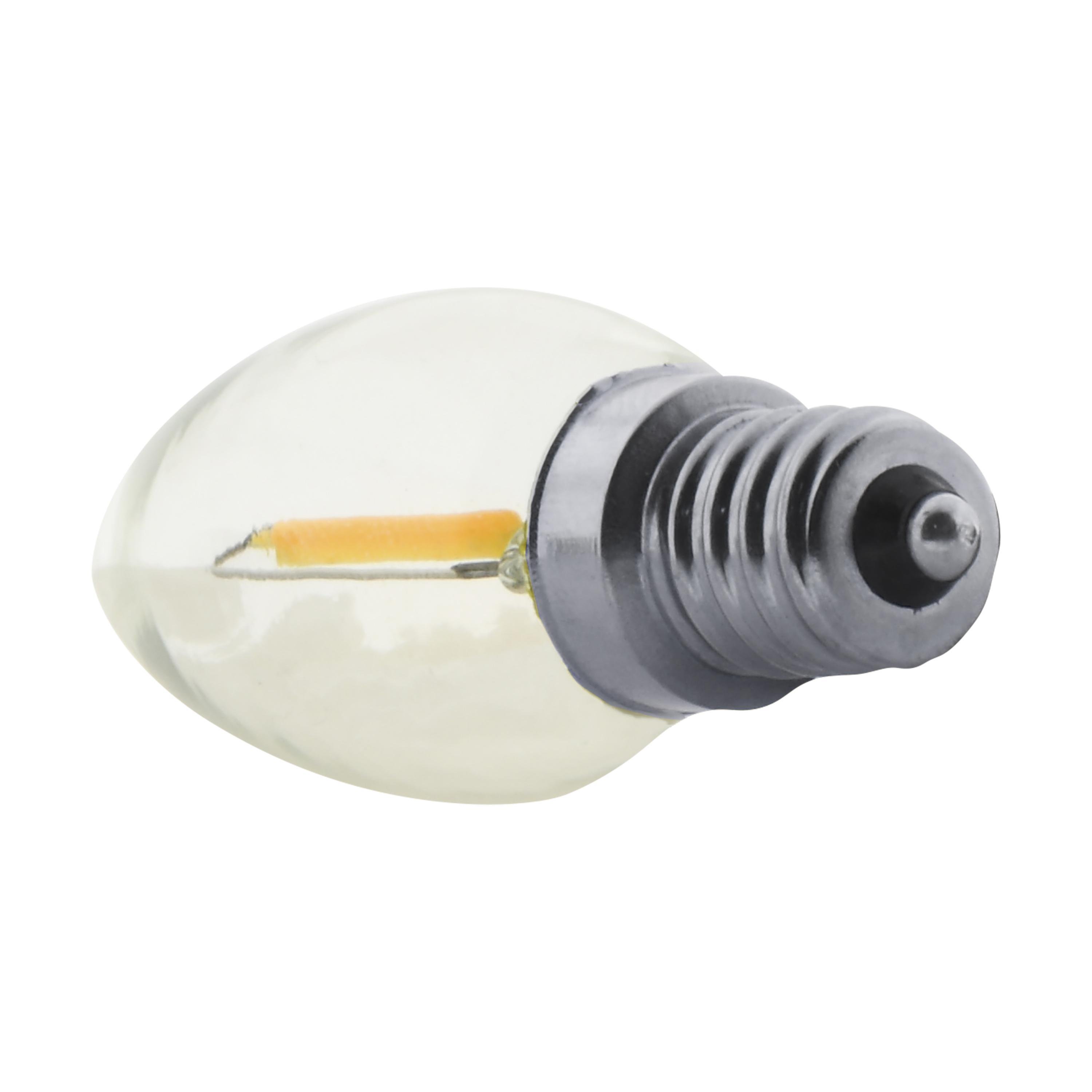 Picture of S11308 - 0.7 Watt LED - C7 - Clear - 2700K - Candelabra base - 120 Volt - Carded 2 Pack