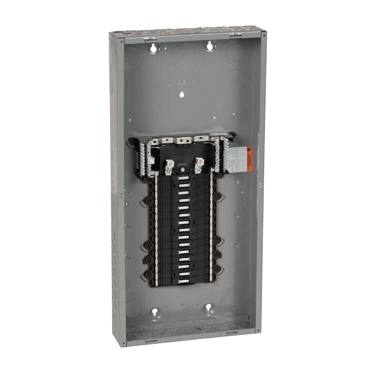 QO130L125PG - Load center, QO, 1 phase, 30 spaces, 34 circuits, 125A convertible main lugs, PoN, NEMA1, gnd bar