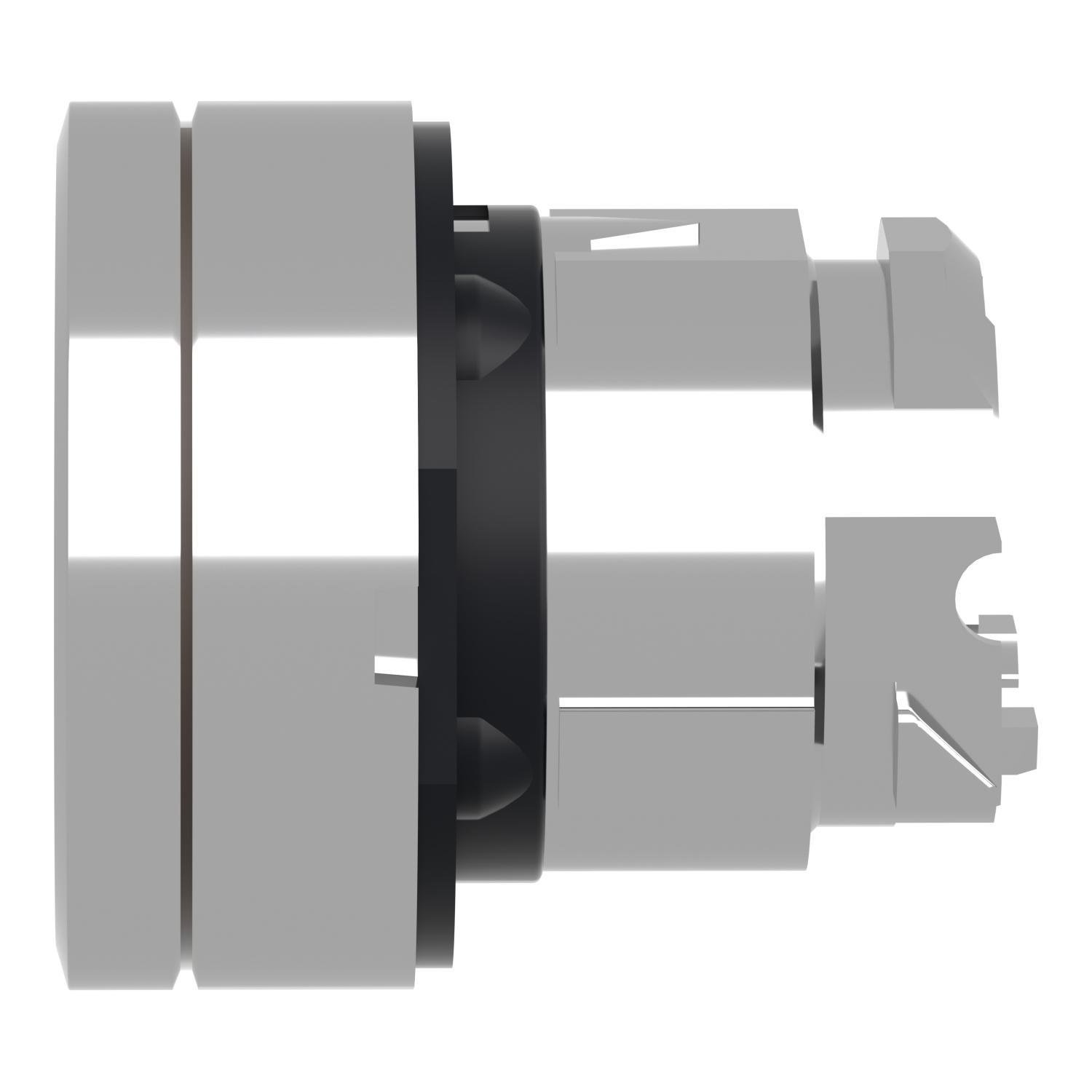 Picture of ZB4BW313 - Head for illuminated push button, Harmony XB4, metal, white flush, 22mm, universal LED, spring return, plan lens