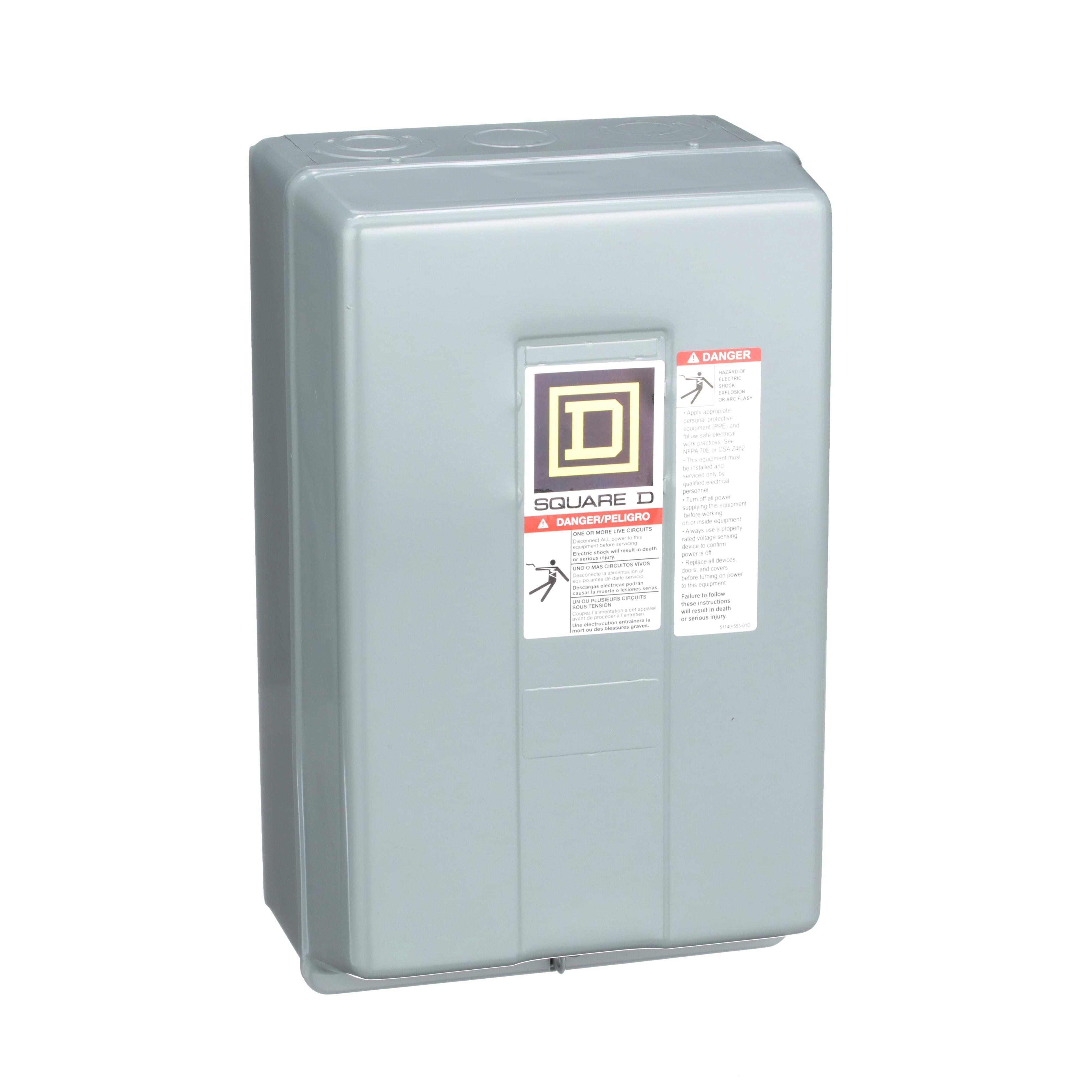 Picture of 8903LG1000V02 - Contactor, Type L, multipole lighting, electrically held, 30A, 10 pole, 600V, 110/120VAC 50/60Hz coil, NEMA 1