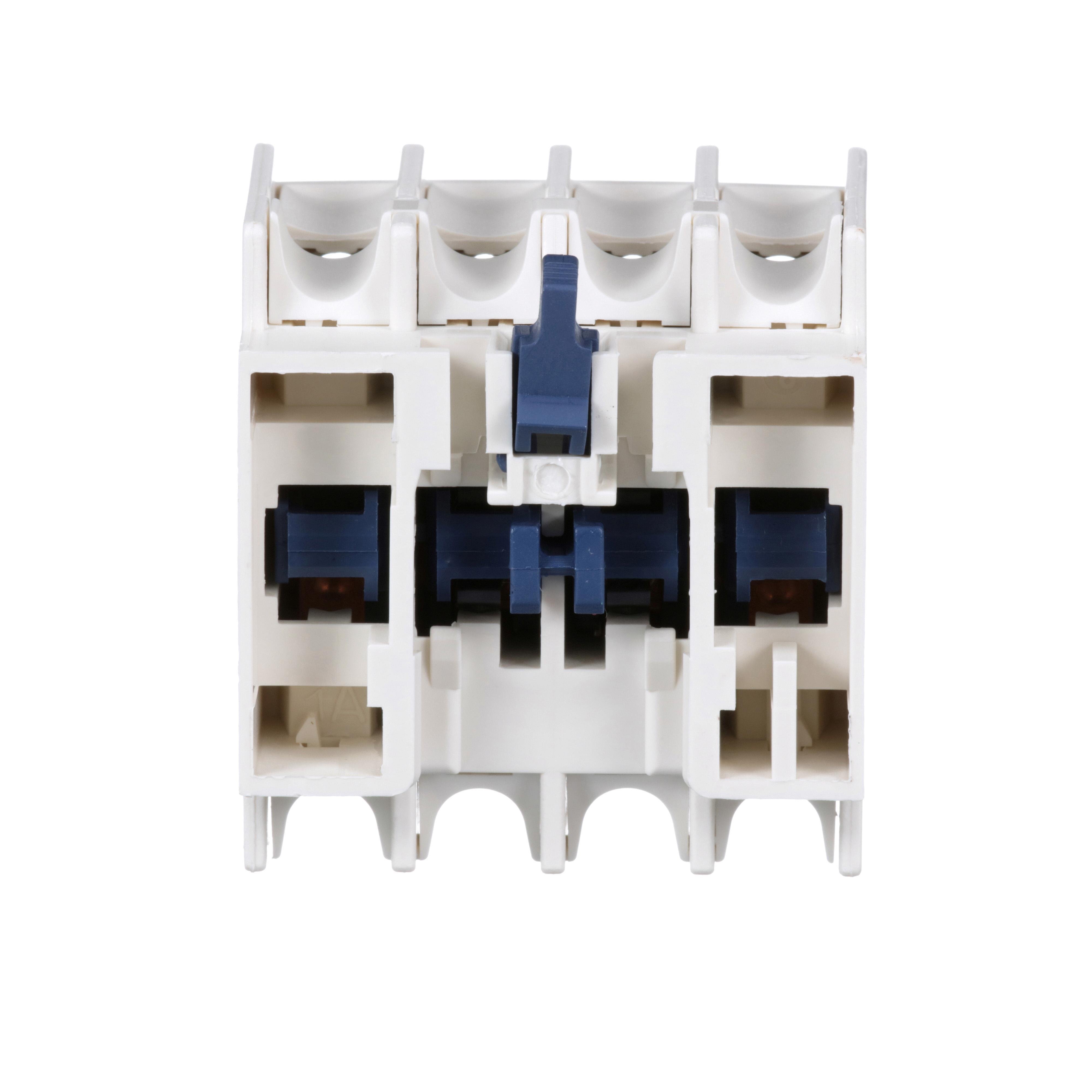 Picture of LADN22 - TeSys Deca, auxiliary contact block, 2 NO and 2 NC, top mount, screw clamp terminals, for LC1D09 to LC1D150 contactors