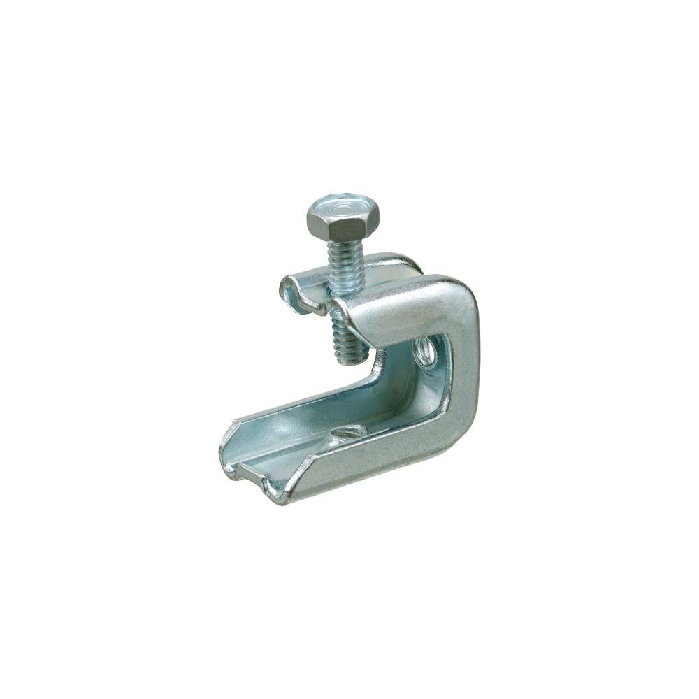 BC38 - Beam Clamp. Plated Steel. 3/8 threaded rod size. Static Load rating 200lbs.