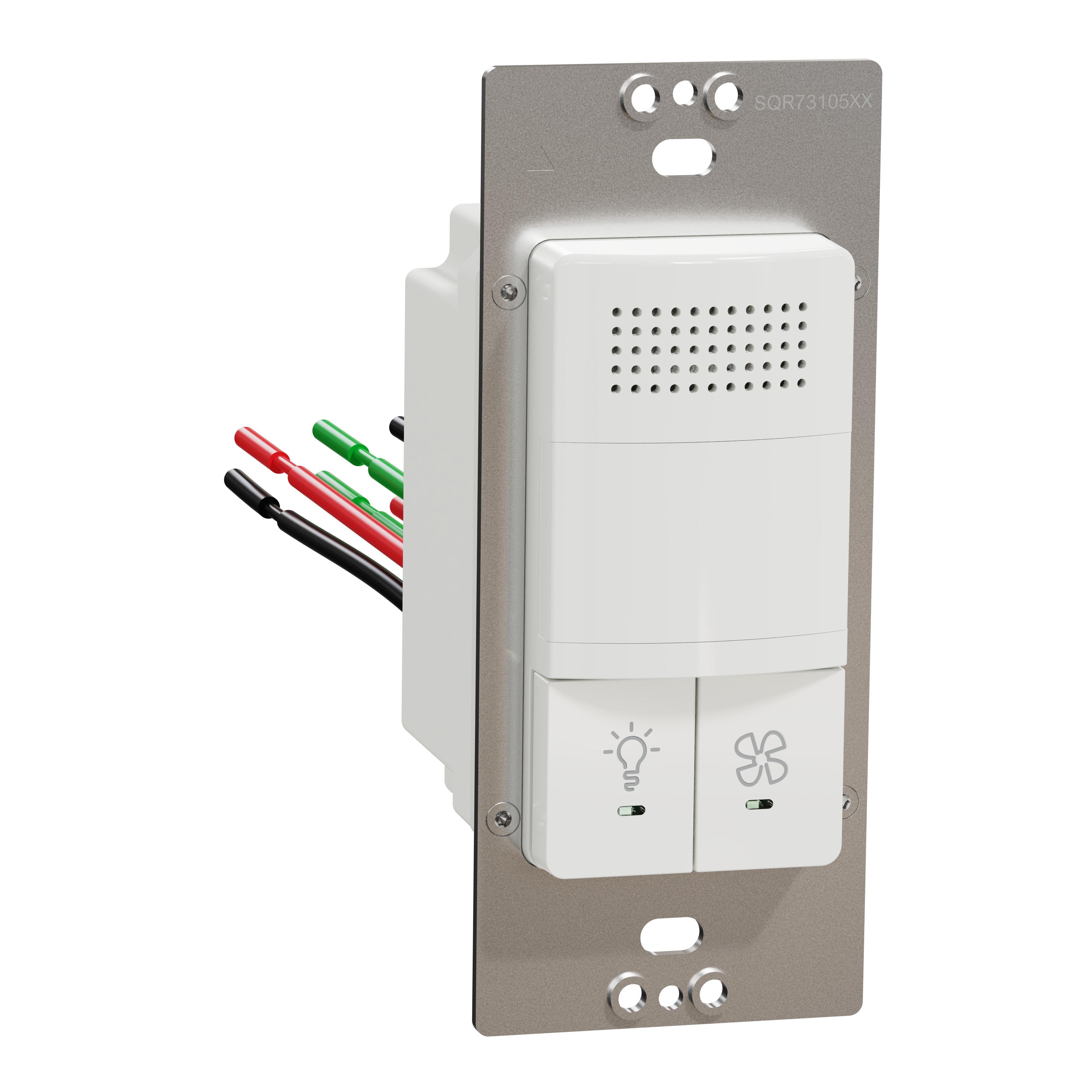 Picture of SQR73105WH - Occupancy and humidity sensor, X Series, PIR, single pole, 1 way, white, matte finish
