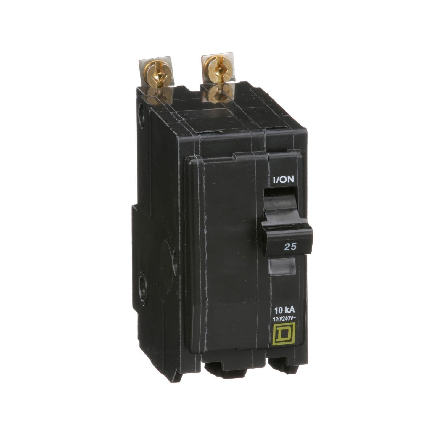 Picture of QOB225 - Mini circuit breaker, QO, 25A, 2 pole, 120/240VAC, 10kA, bolt on