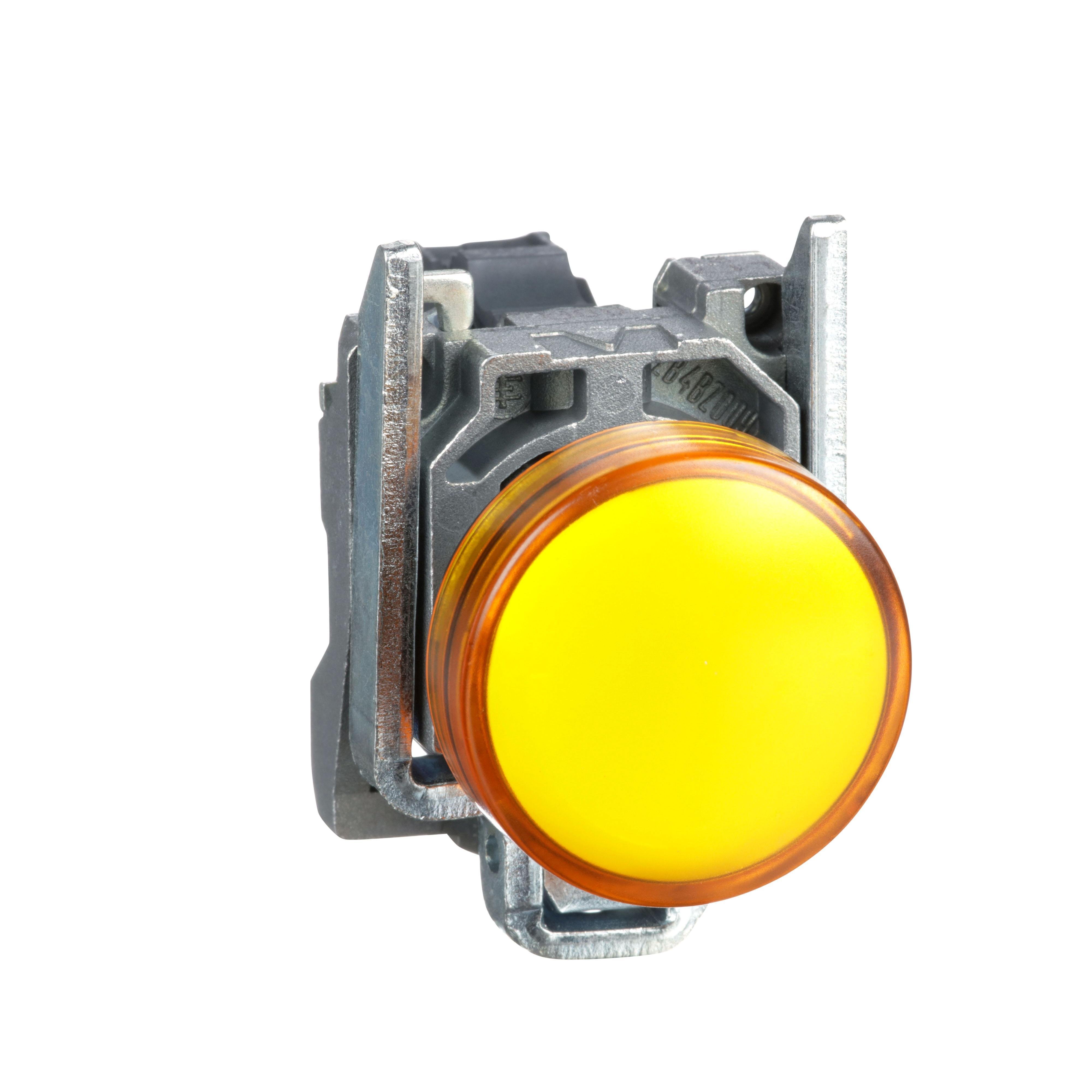 XB4BVG5 - Pilot light, Harmony XB4,metal, orange, 22mm, universal LED, plain lens, 110…120V AC