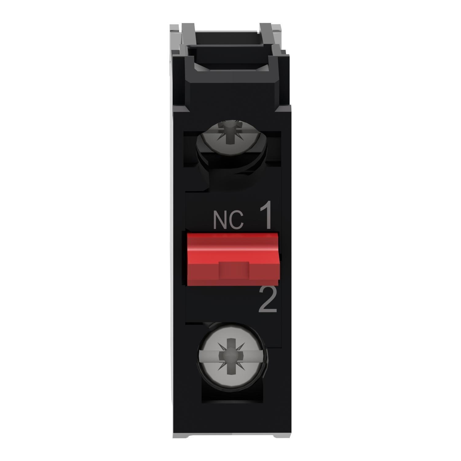 Picture of ZENL1121 - Harmony, 22mm Push Button, contact block, panel mount, 1 NC, screw clamp terminal