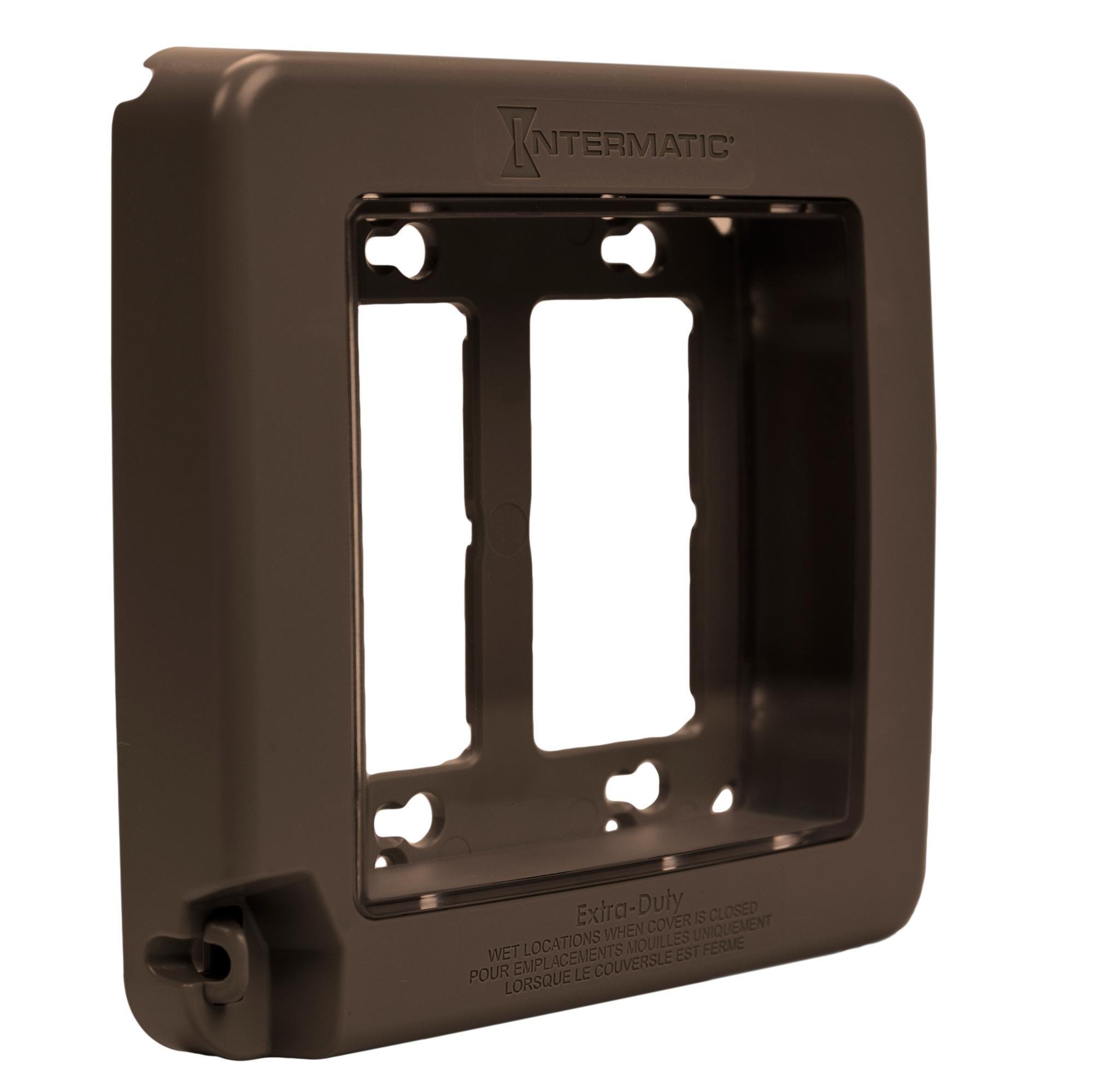 WP7200BR - Low-Profile Extra-Duty Plastic In-Use Weatherproof Cover, Double-Gang, Vrt, Bronze